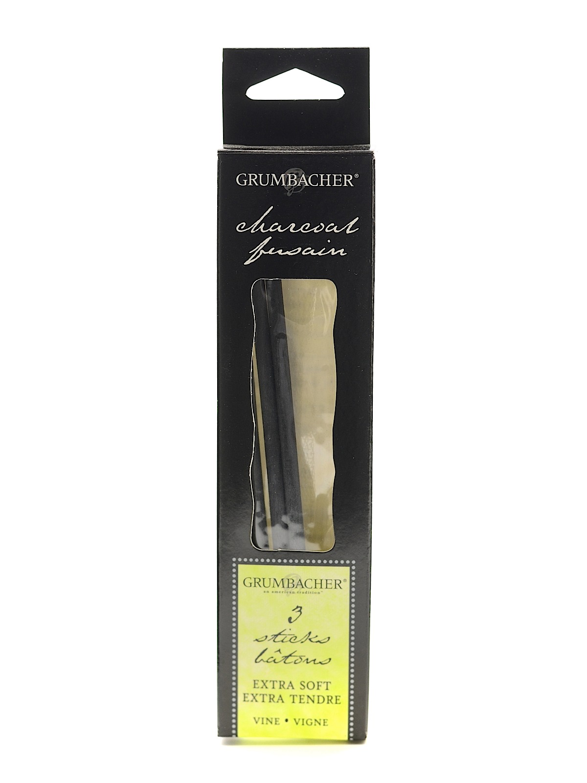 Artists' Charcoal Sticks vine extra soft pack of 3