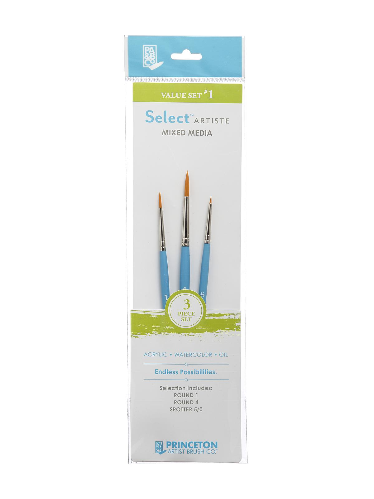 Select Artiste Brush Sets Select Value Set #1 round 1, round 4, spotter 5 0