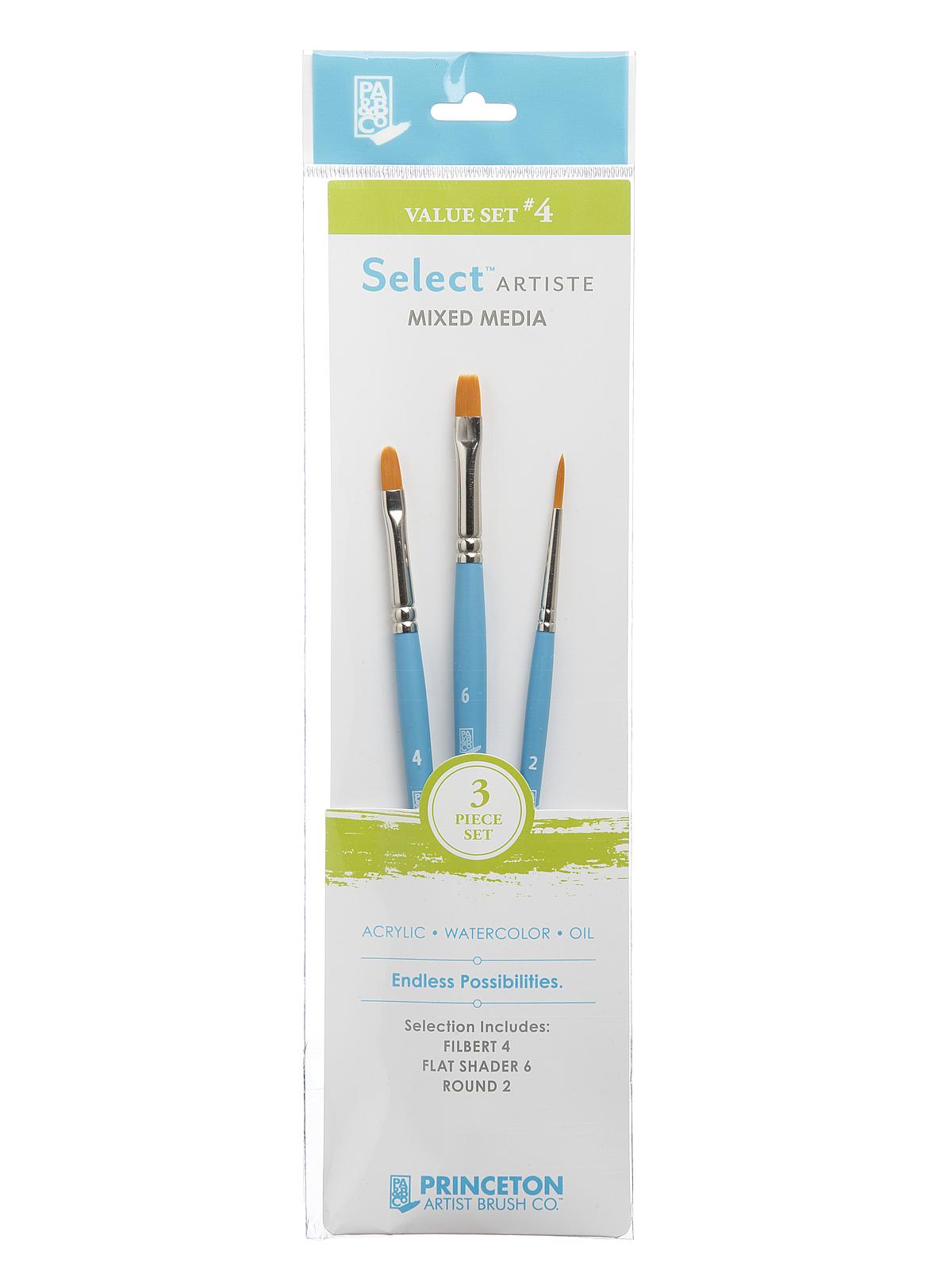 Select Artiste Brush Sets Select Value Set #4 filbert4 4, flat shader 6, round 2