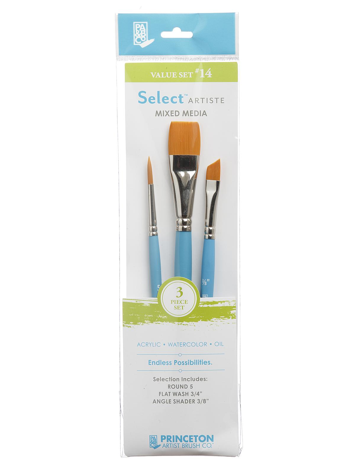 Select Artiste Brush Sets Select Value Set #14 round 5, flat wash 3 4