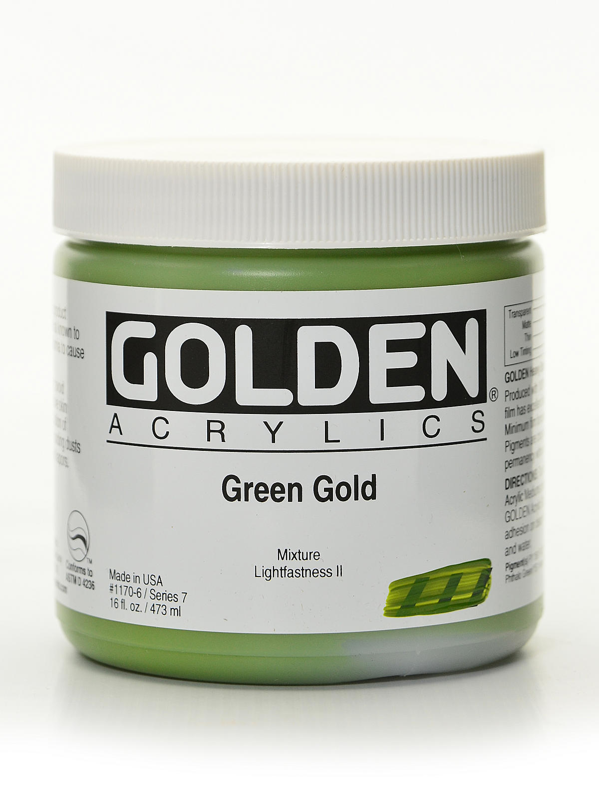 Heavy Body Acrylics Green Gold 16 Oz.