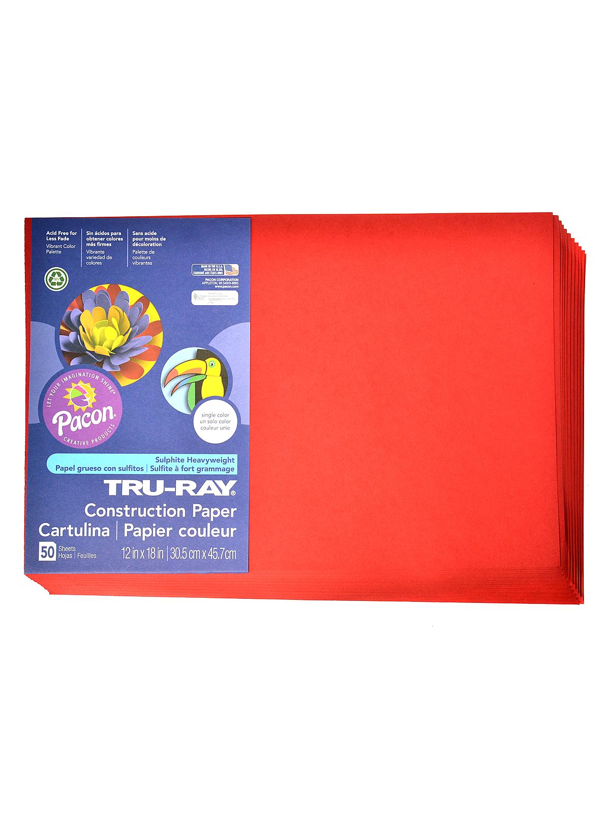 Sulphite Construction Paper holiday red 12 in. x 18 in. 50 sheets