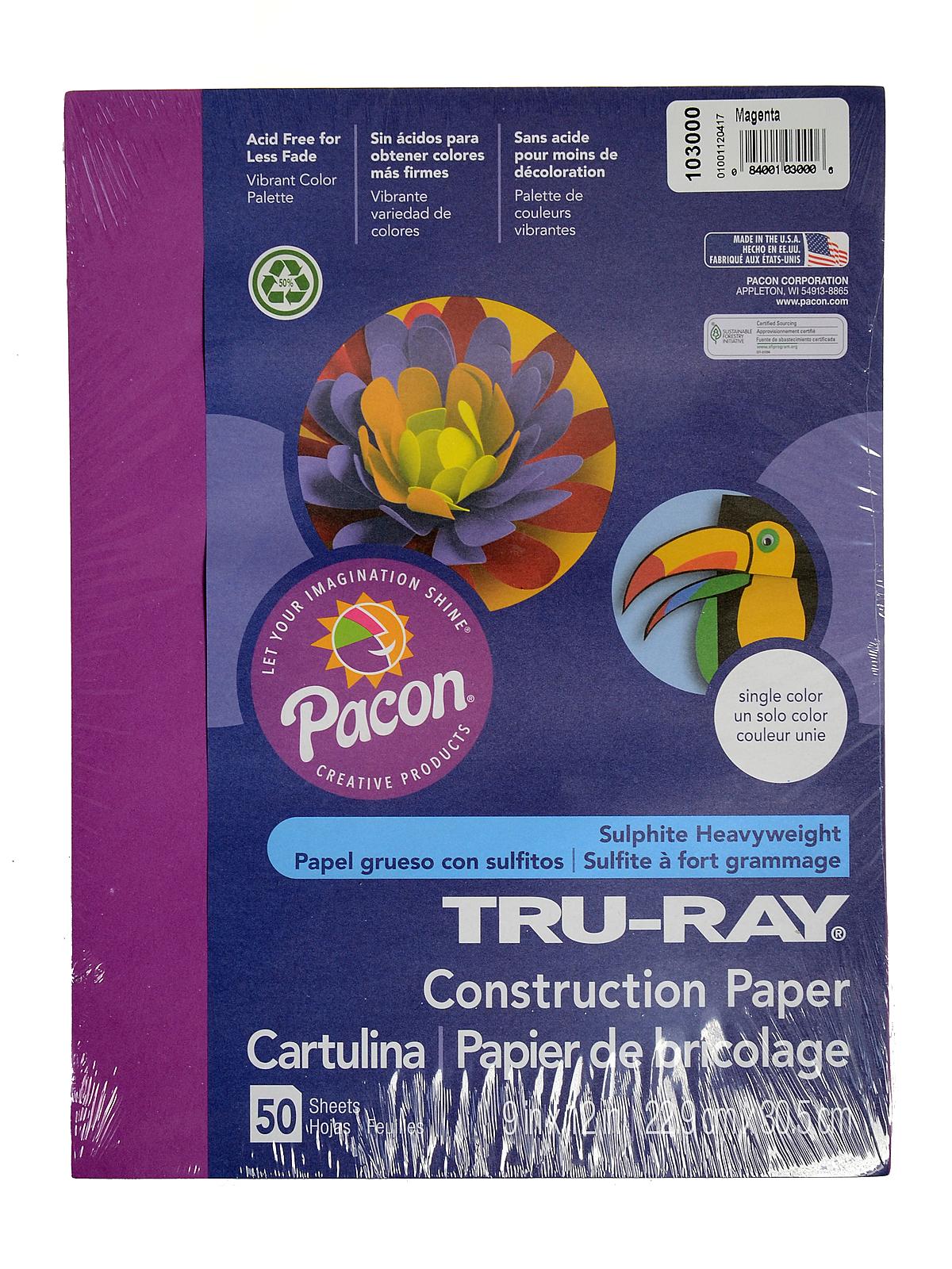 Sulphite Construction Paper magenta 9 in. x 12 in. 50 sheets