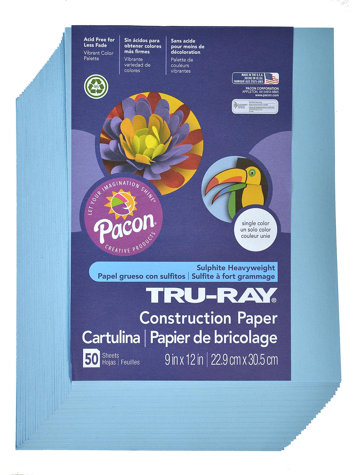 Sulphite Construction Paper sky blue 9 in. x 12 in. 50 sheets