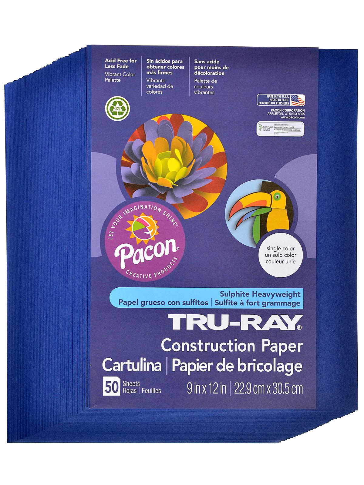 Sulphite Construction Paper Royal Blue 9 In. X 12 In. 50 Sheets
