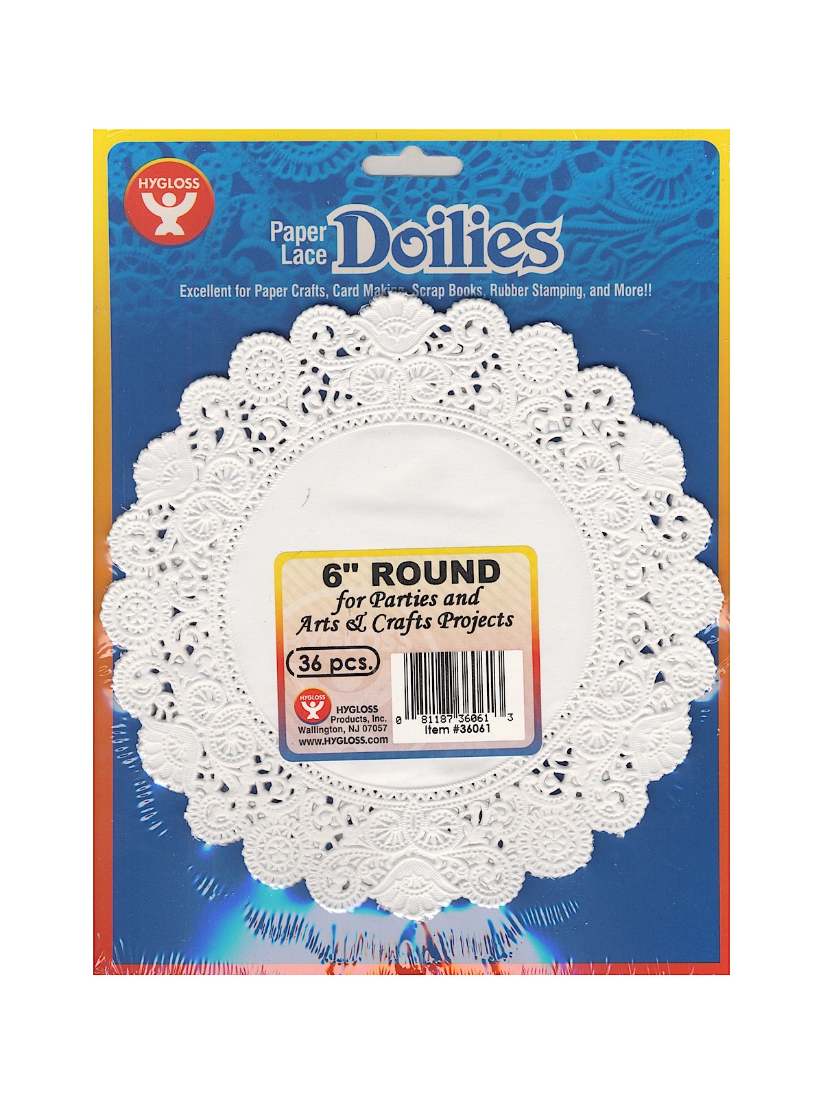 Lace Paper Doilies 6 in. round white pack of 36