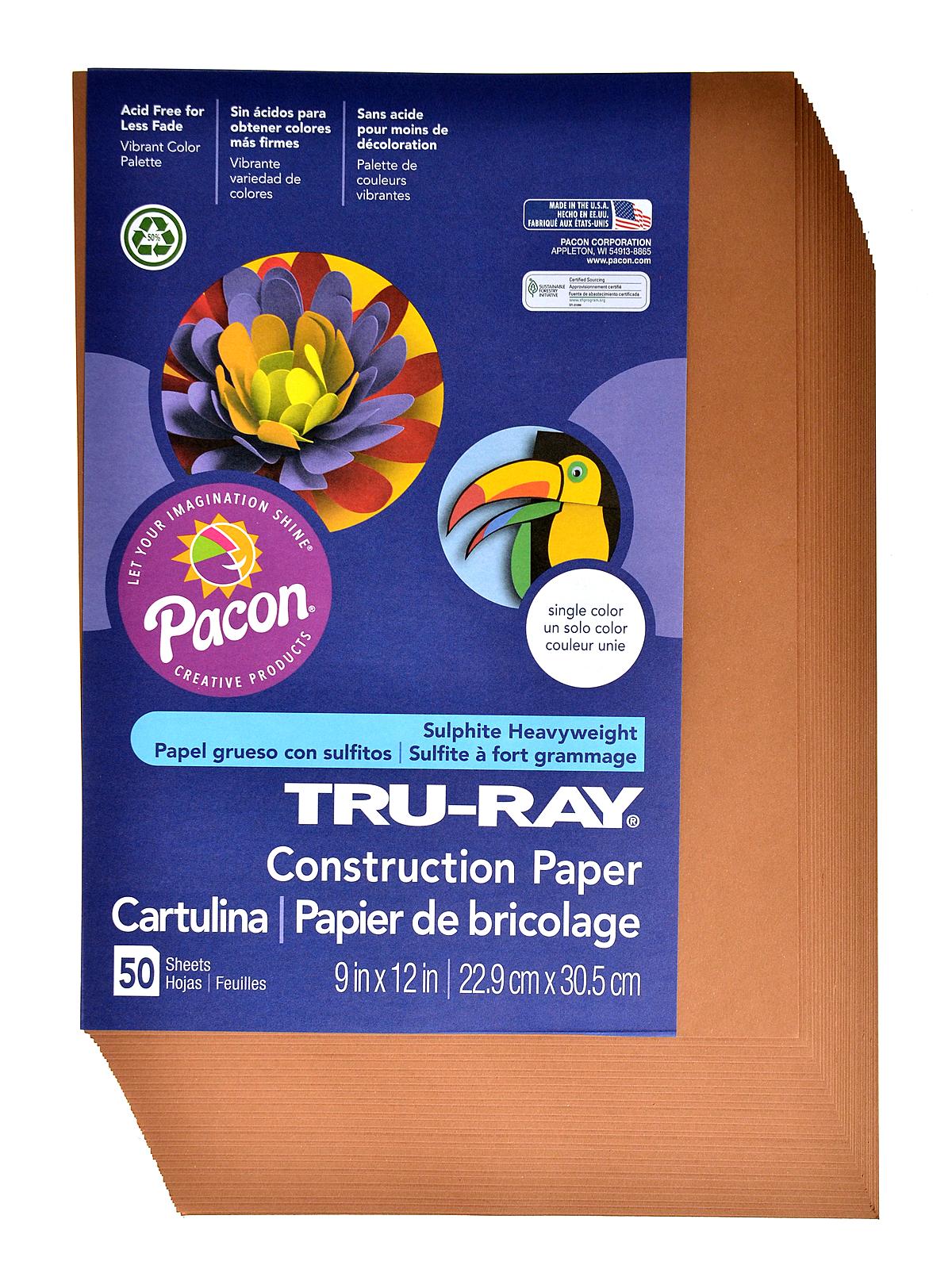Sulphite Construction Paper warm brown 9 in. x 12 in. 50 sheets