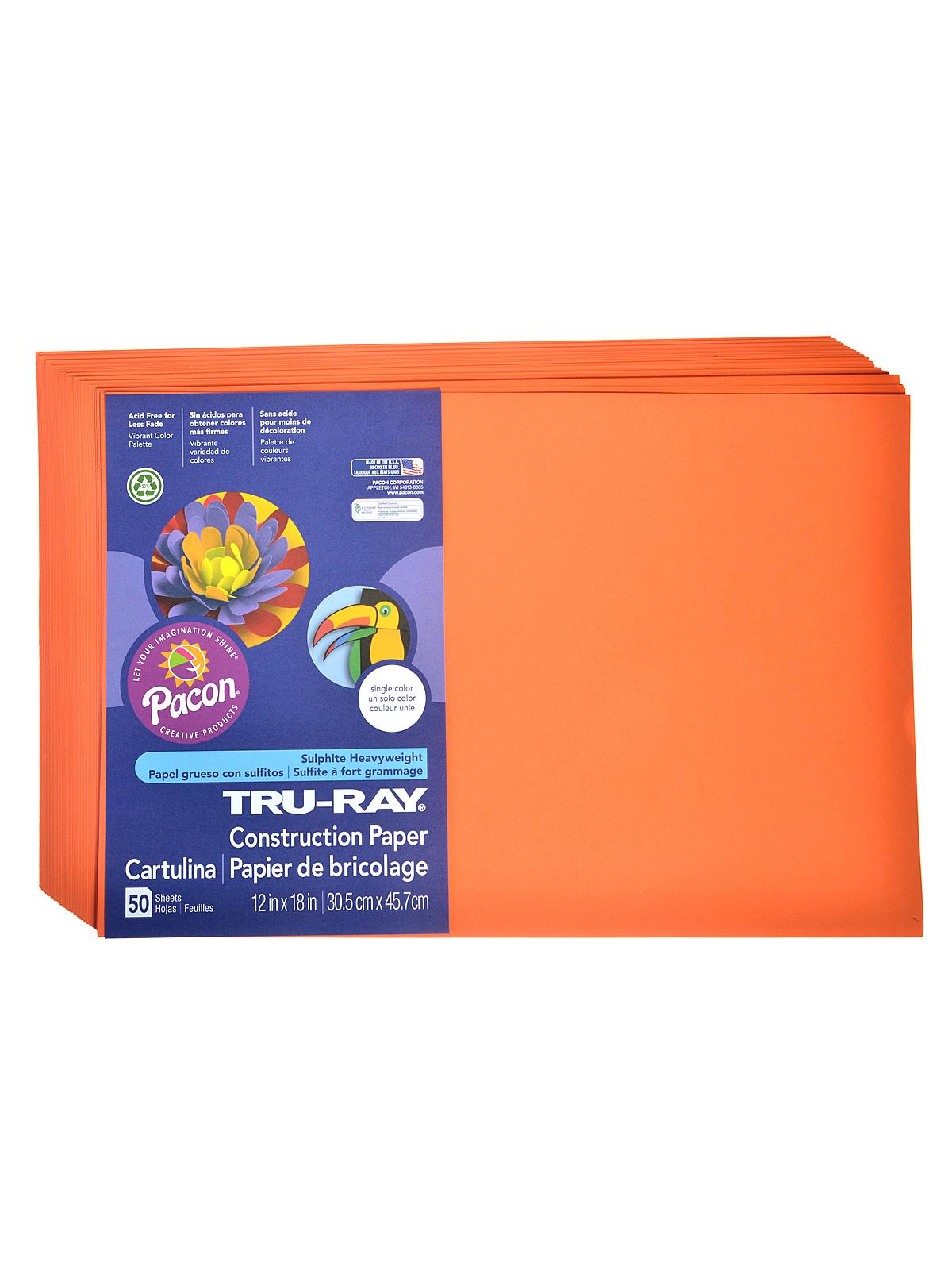 Sulphite Construction Paper orange 12 in. x 18 in. 50 sheets