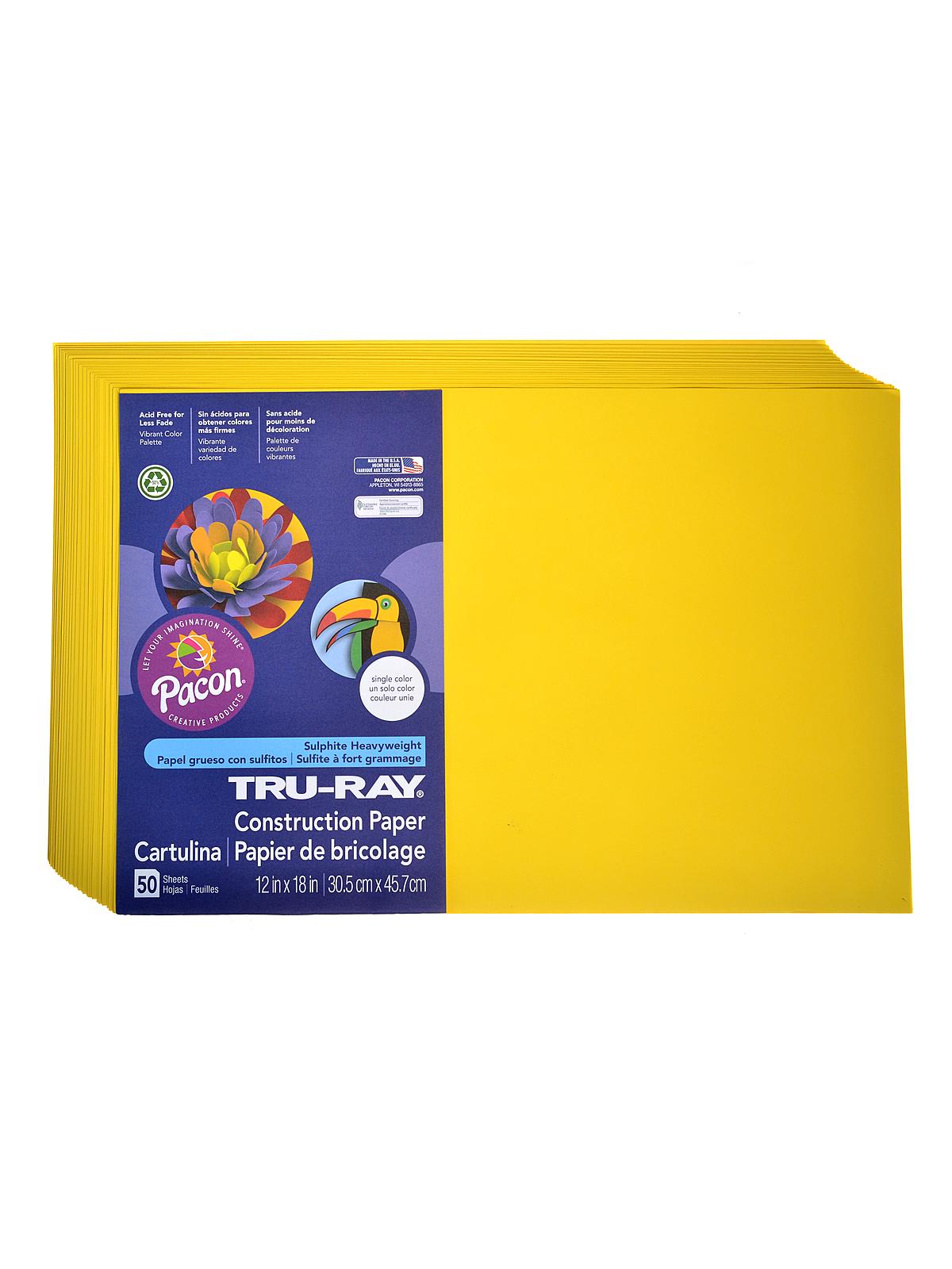 Sulphite Construction Paper yellow 12 in. x 18 in. 50 sheets