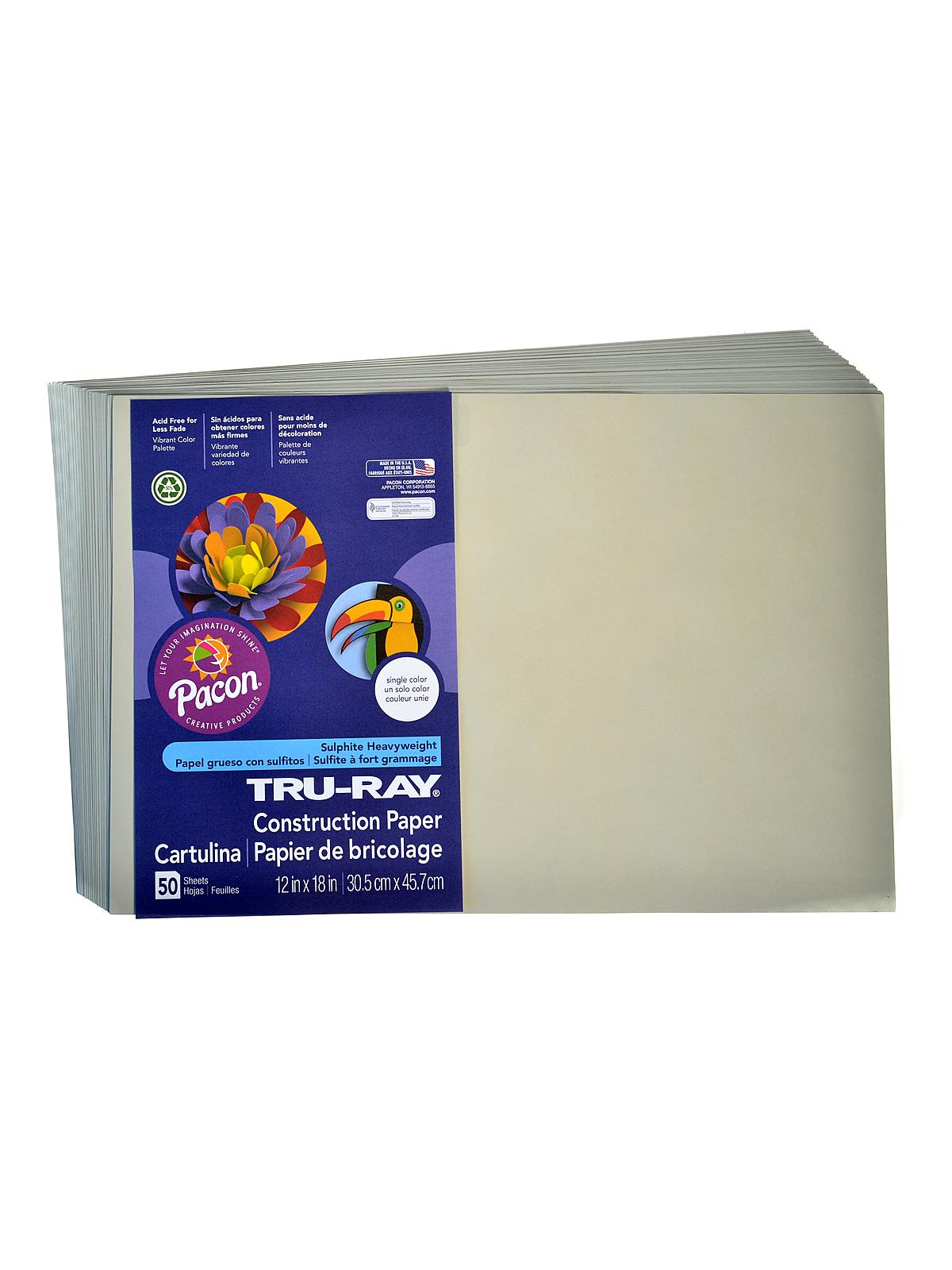 Sulphite Construction Paper gray 12 in. x 18 in. 50 sheets