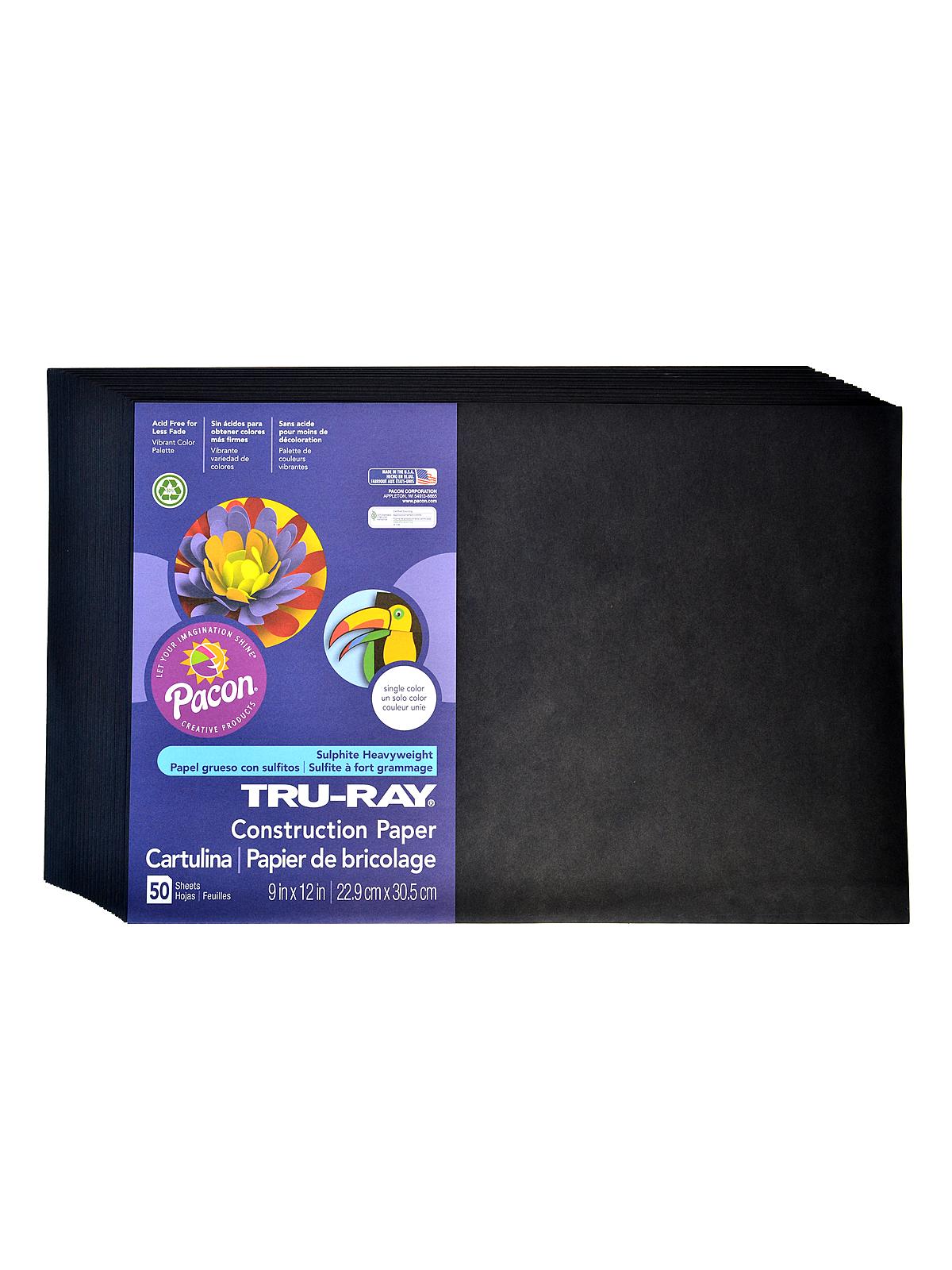 Sulphite Construction Paper black 12 in. x 18 in. 50 sheets