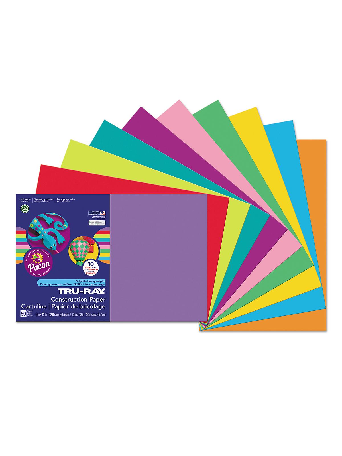 Sulphite Construction Paper Assorted 12 In. X 18 In. 50 Sheets