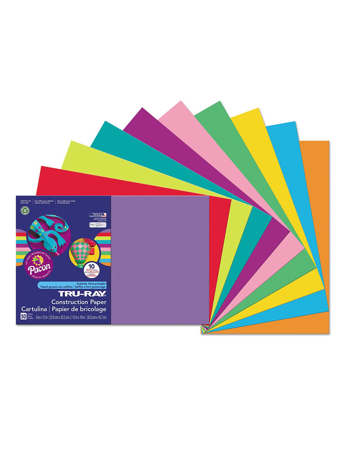 Sulphite Construction Paper assorted 12 in. x 18 in. 50 sheets