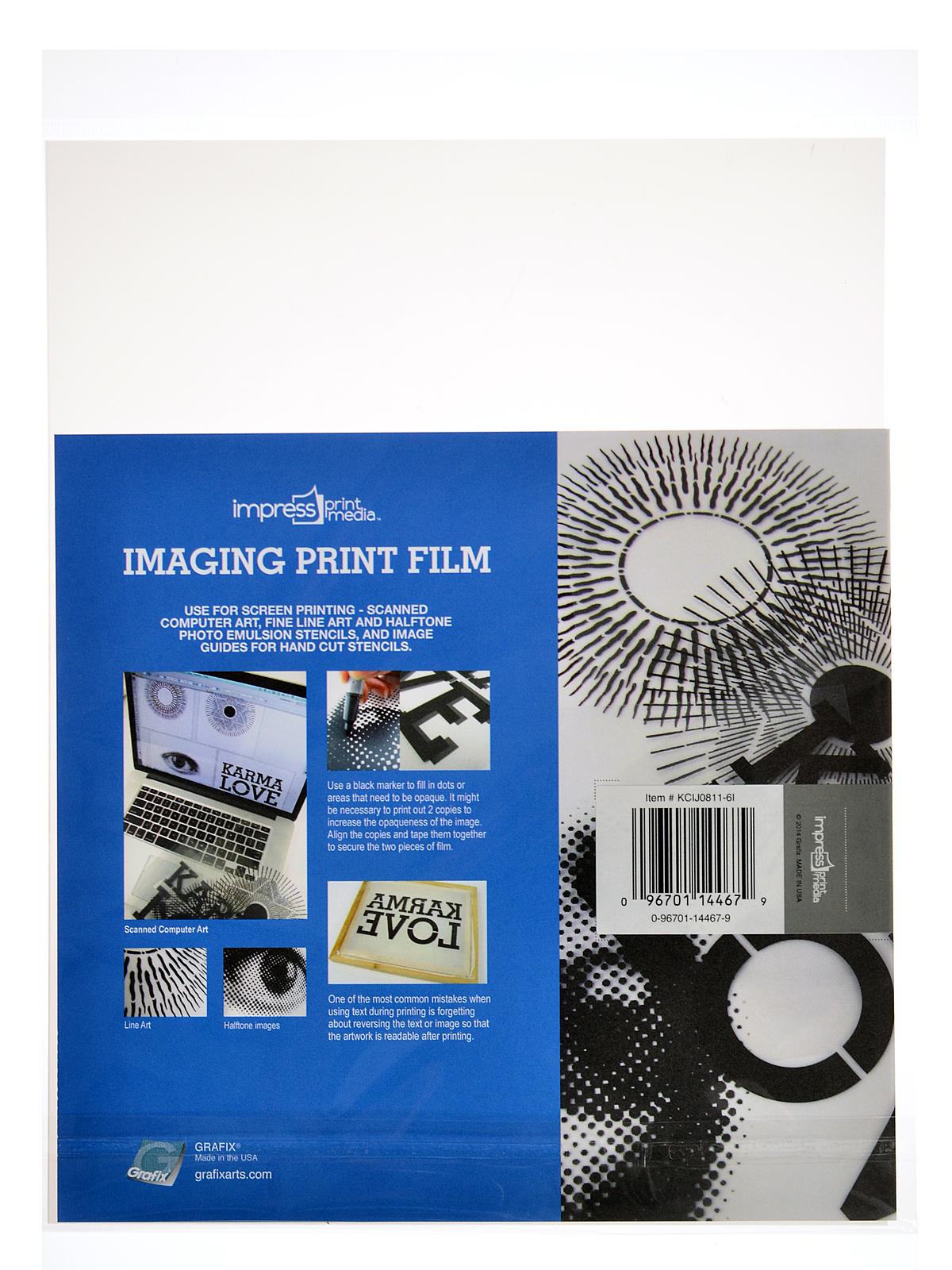 Imaging Print Film .004 In. Pack Of 6