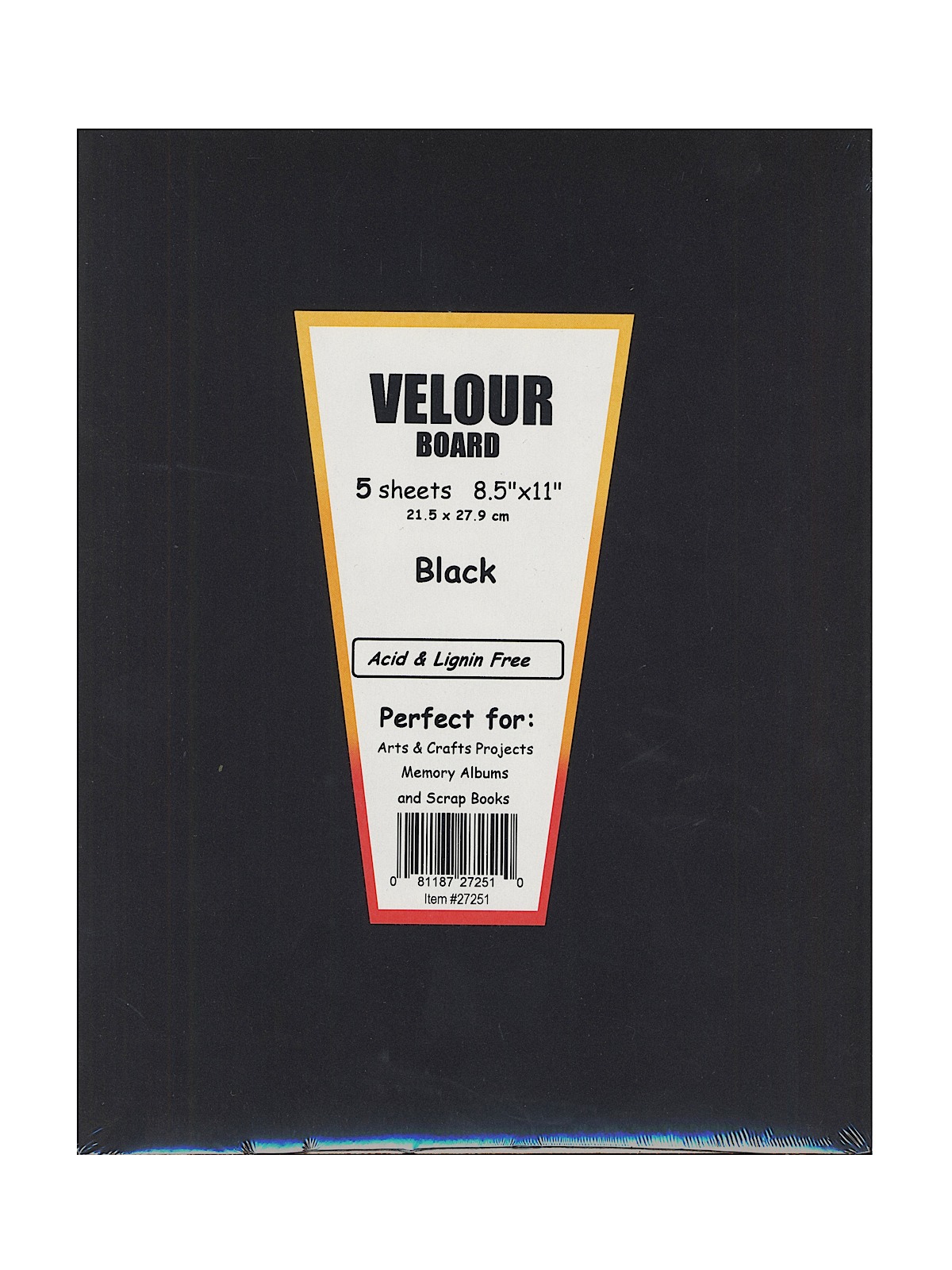 Velour Paper black 8 1 2 in. x 11 in. pack of 5