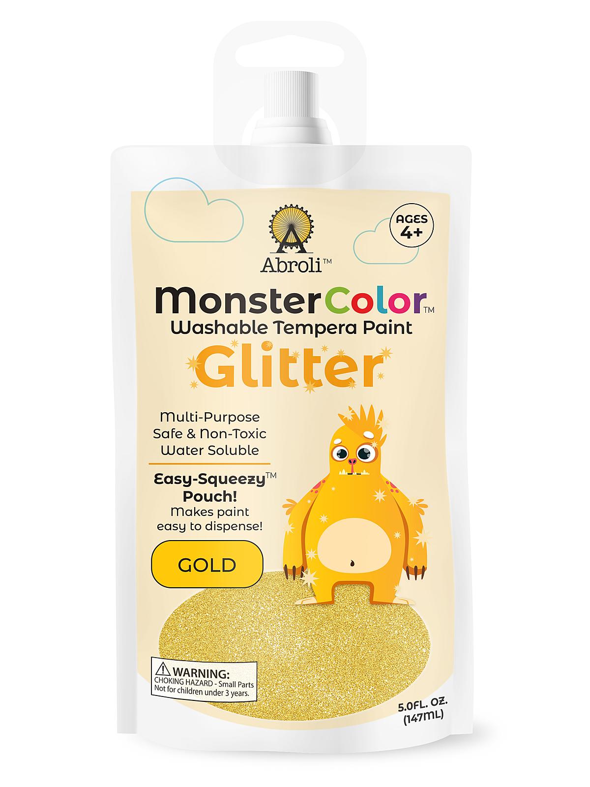 Monster Color Tempera Paint Glitter Gold 5 Oz. Pouch