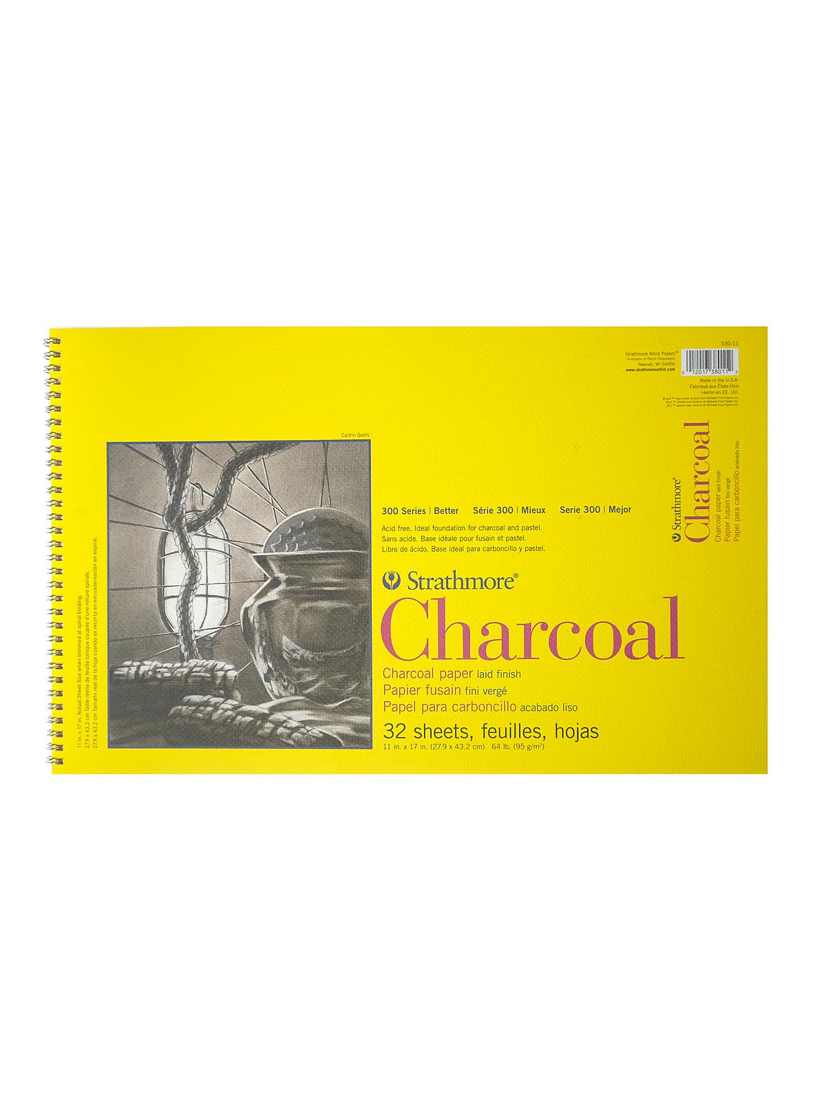 300 Series Charcoal Paper Pads 11 In. X 17 In. 32 Sheets