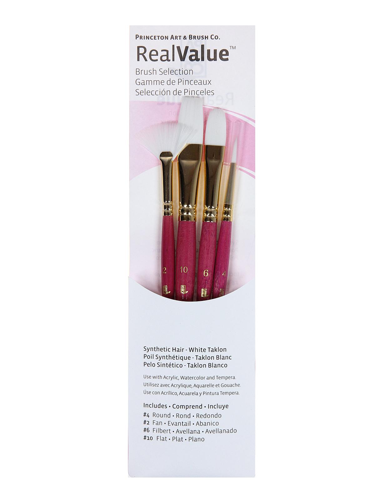 Real Value Brush Series Pink Short Handled Sets 9182 set of 4