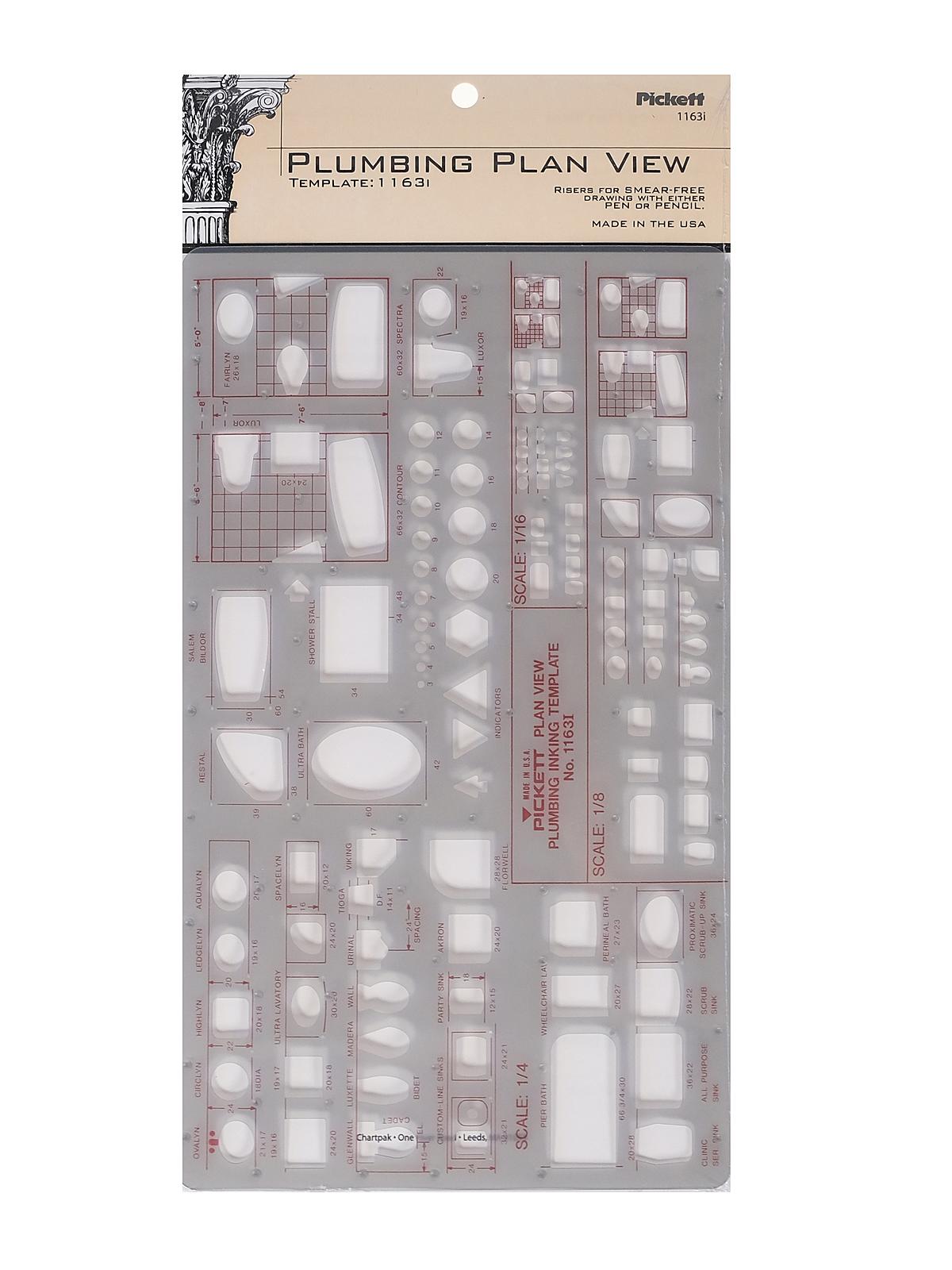 Plumbing Drafting Templates plan view 1 8 in. = 1 ft.