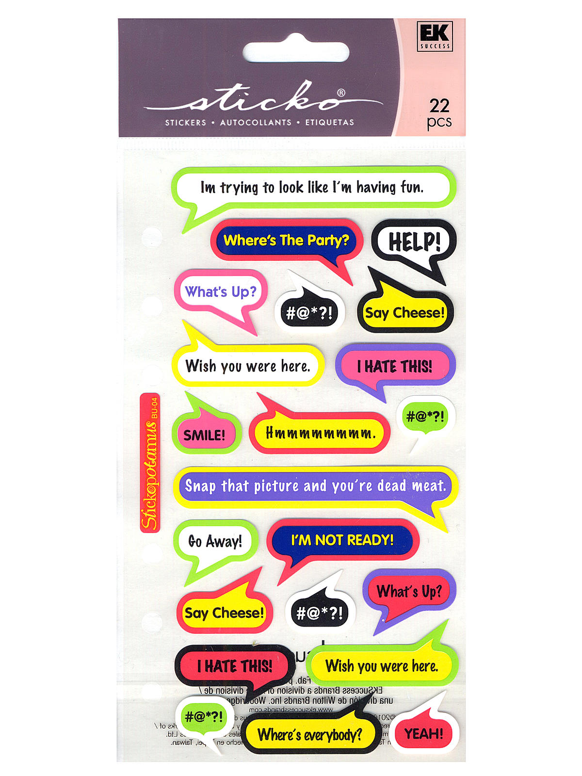 Classic Stickers Assorted Captions 25 Pieces