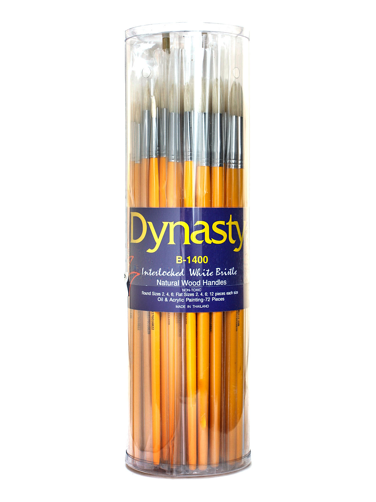 B-1400 Interlocked White Bristle Brushes in Canister canister of 72