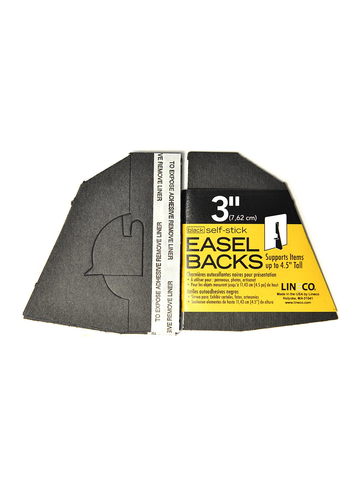 Self Stick Easel Backs black 3 in. pack of 5