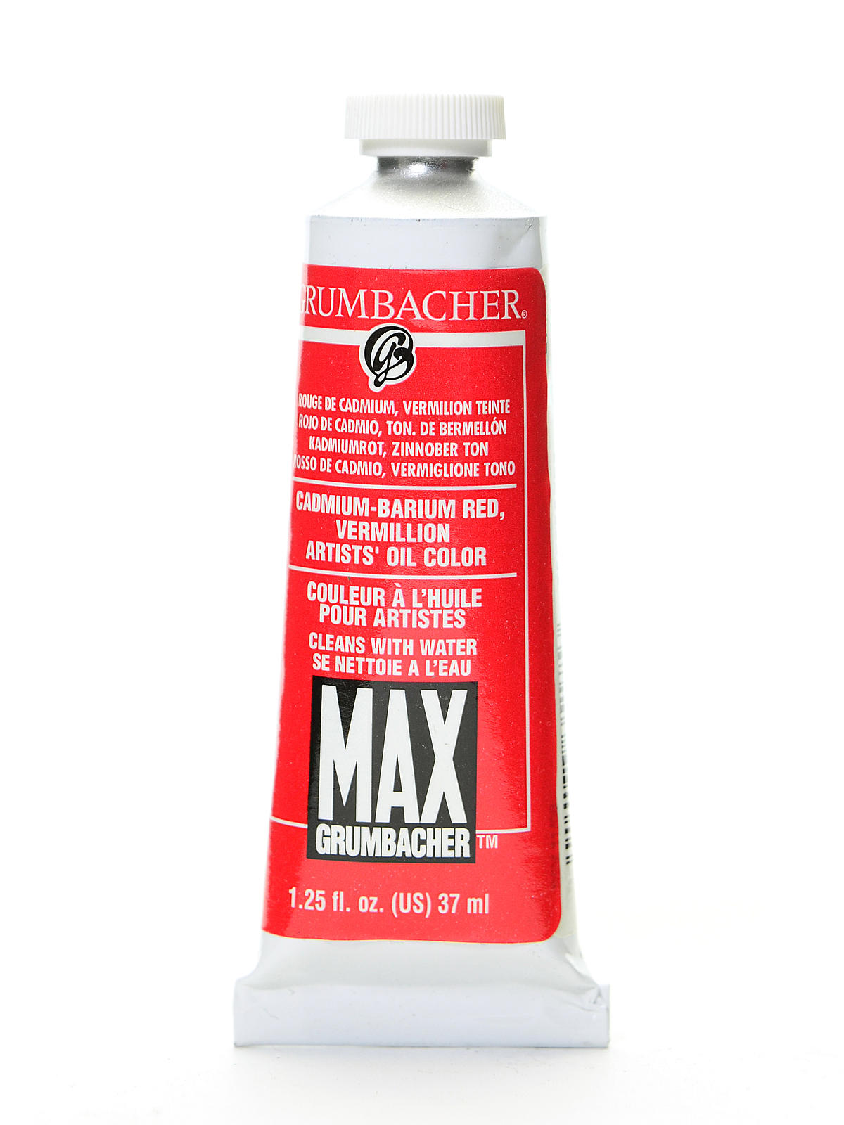 Max Water Miscible Oil Colors cadmium barium vermilion 1.25 oz.