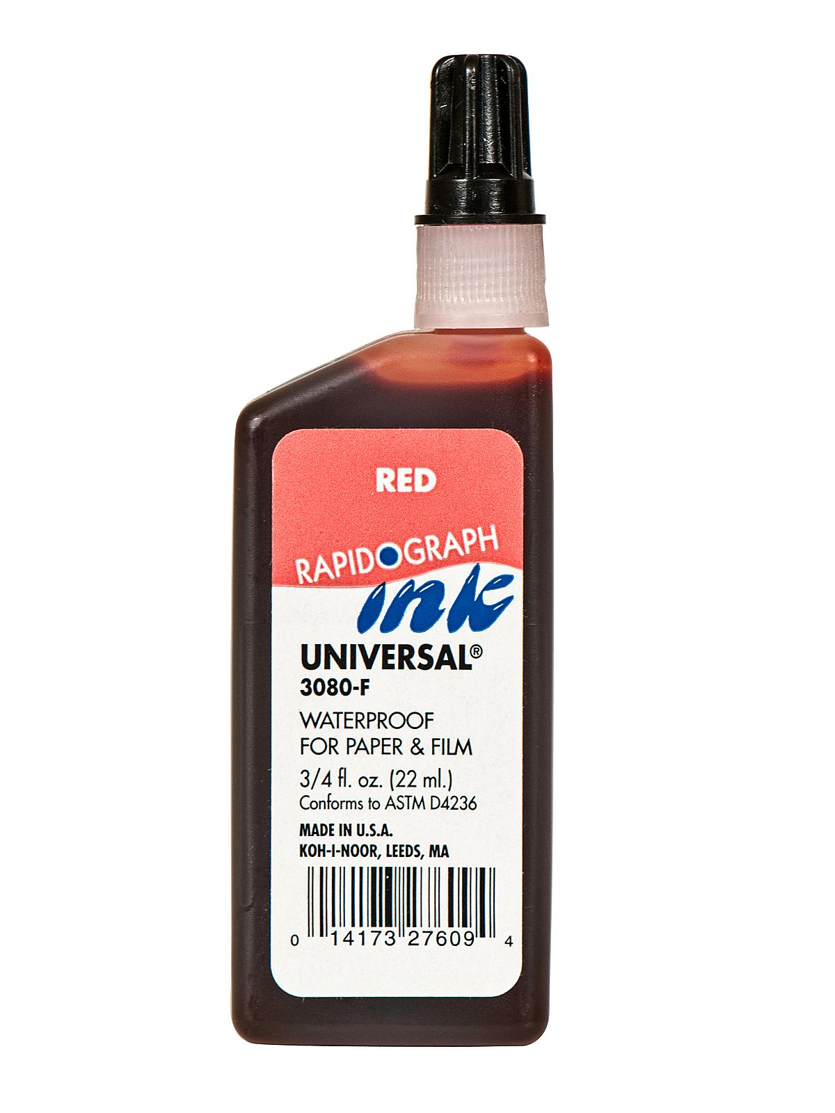 Technical Inks Universal Drawing Ink Red 3 4 Oz.