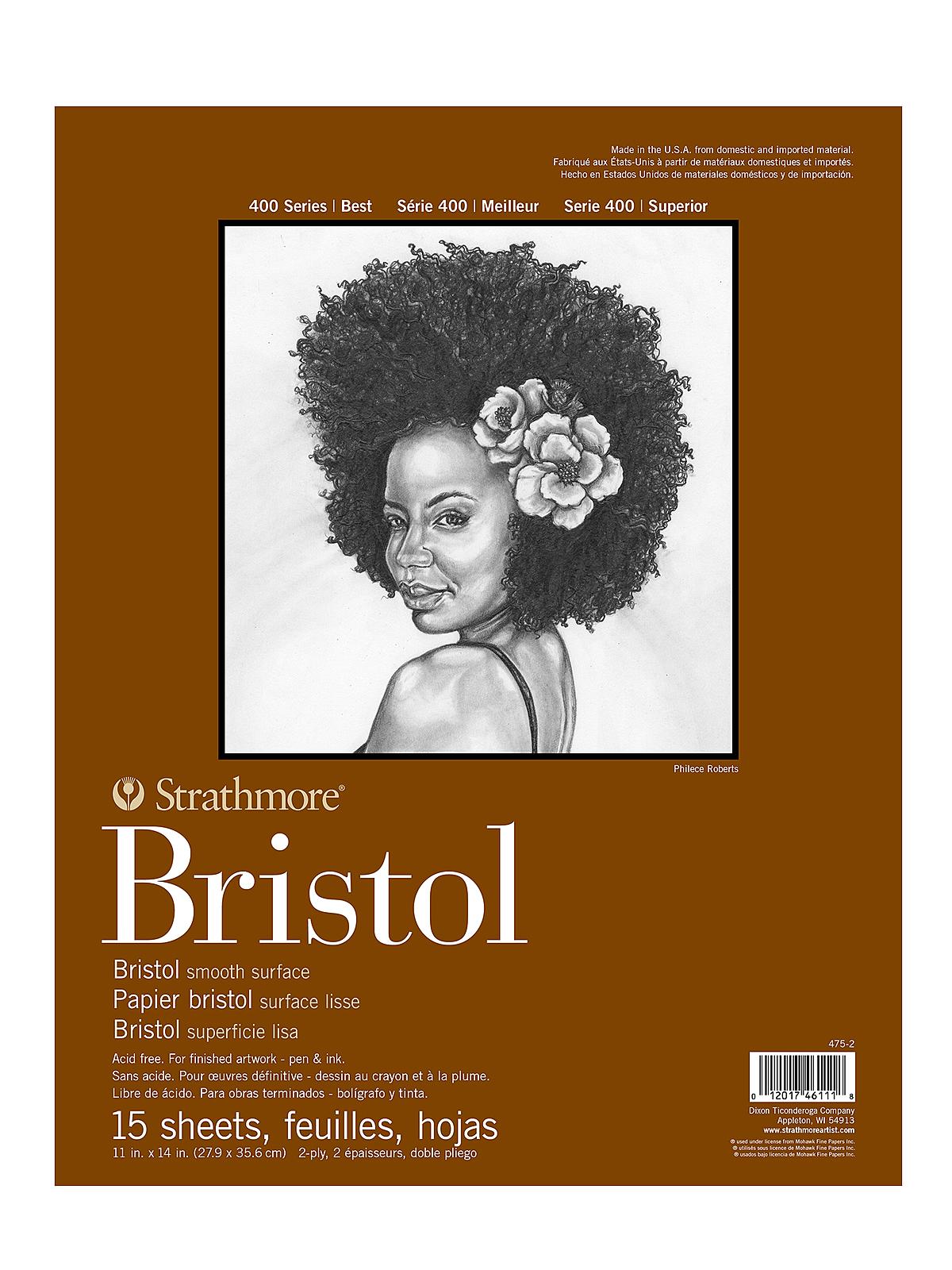 400 Series Bristol Pads 11 in. x 14 in. smooth 15 sheets