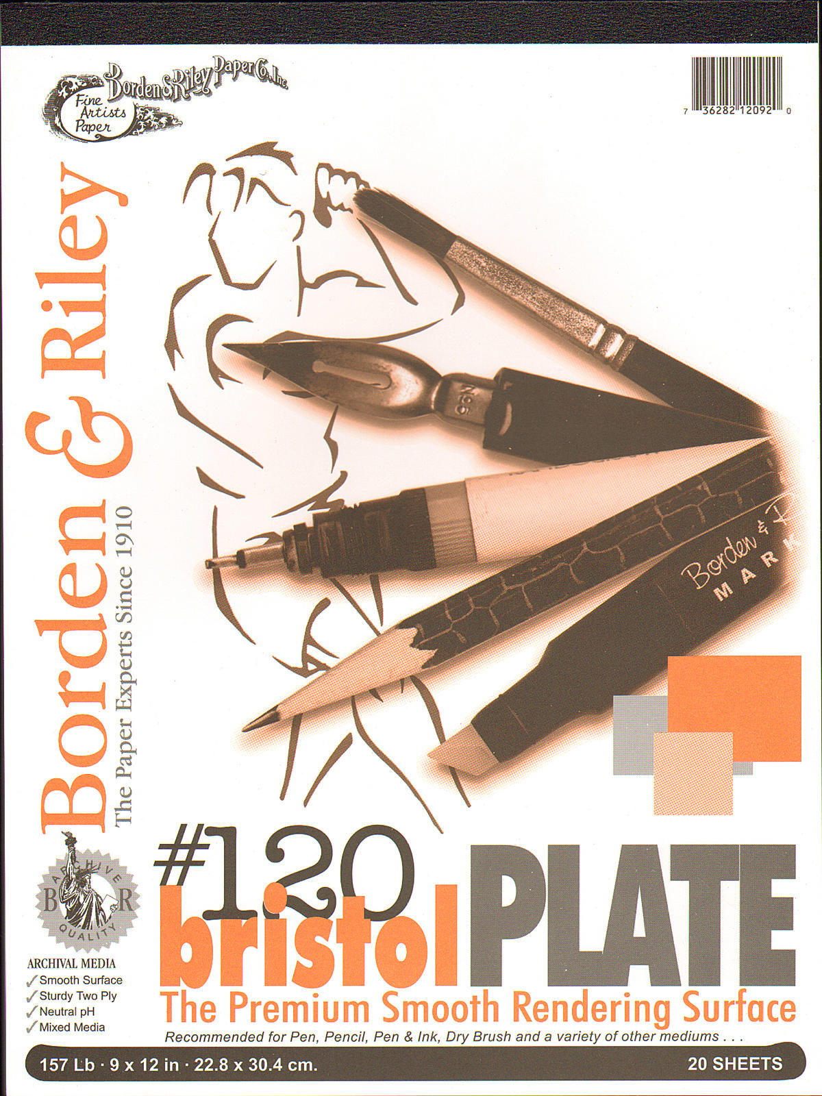 #120 Bristol Pad 9 in. x 12 in. plate finish