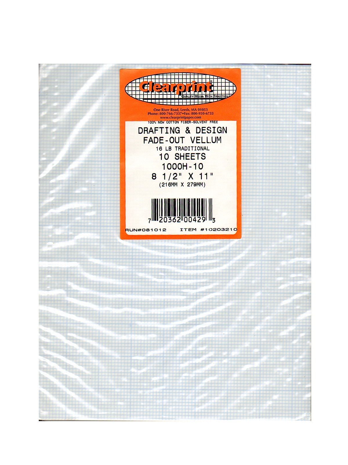 Fade-Out Design and Sketch Vellum - Grid 10 x 10 8 1 2 in. x 11 in. pack of 10 sheets