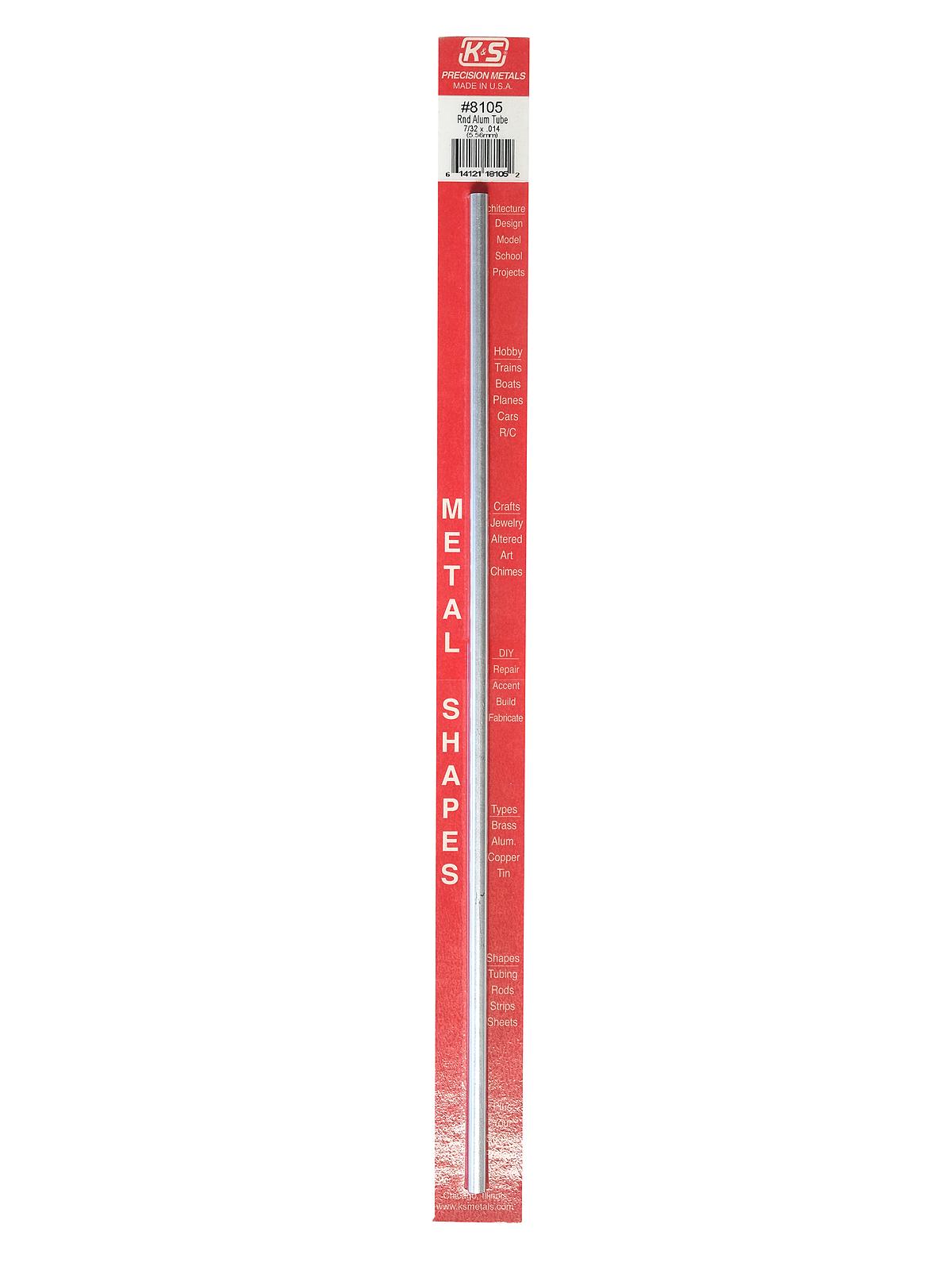 Metal Tubing aluminum 7 32 in. x .014 in. x 12 in. tubing