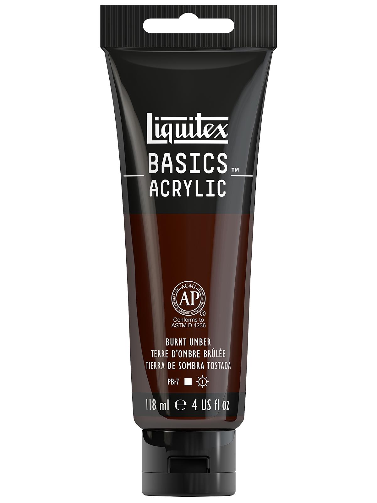 Basics Acrylics Colors burnt umber 4 oz. tube