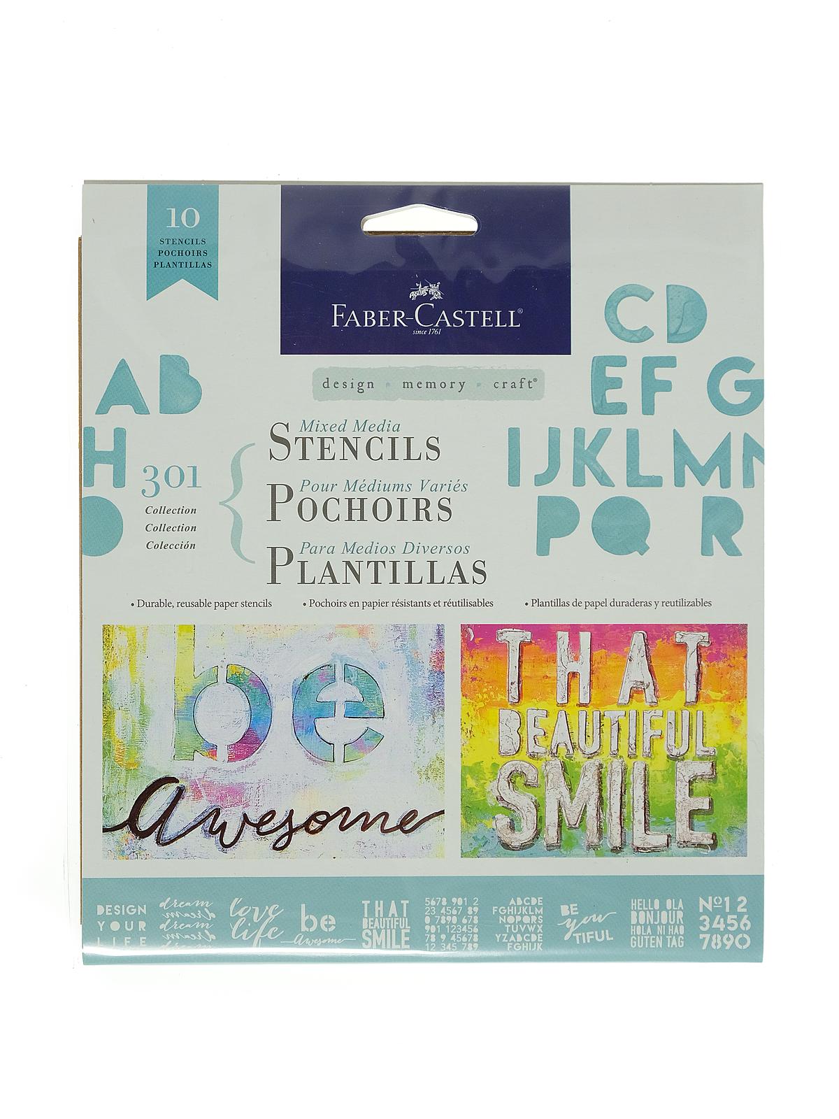 Mixed Media Stencils lettering I 10 pieces