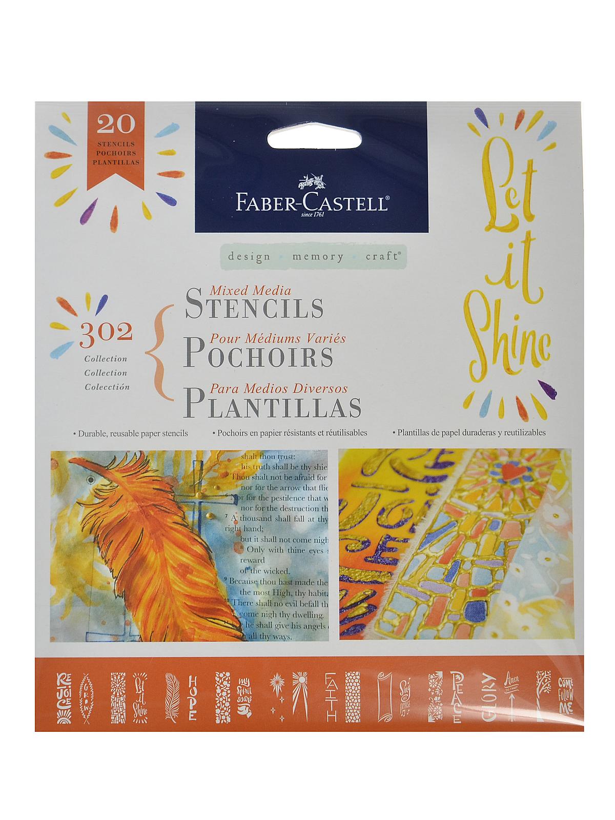 Mixed Media Stencils Faith 10 pieces