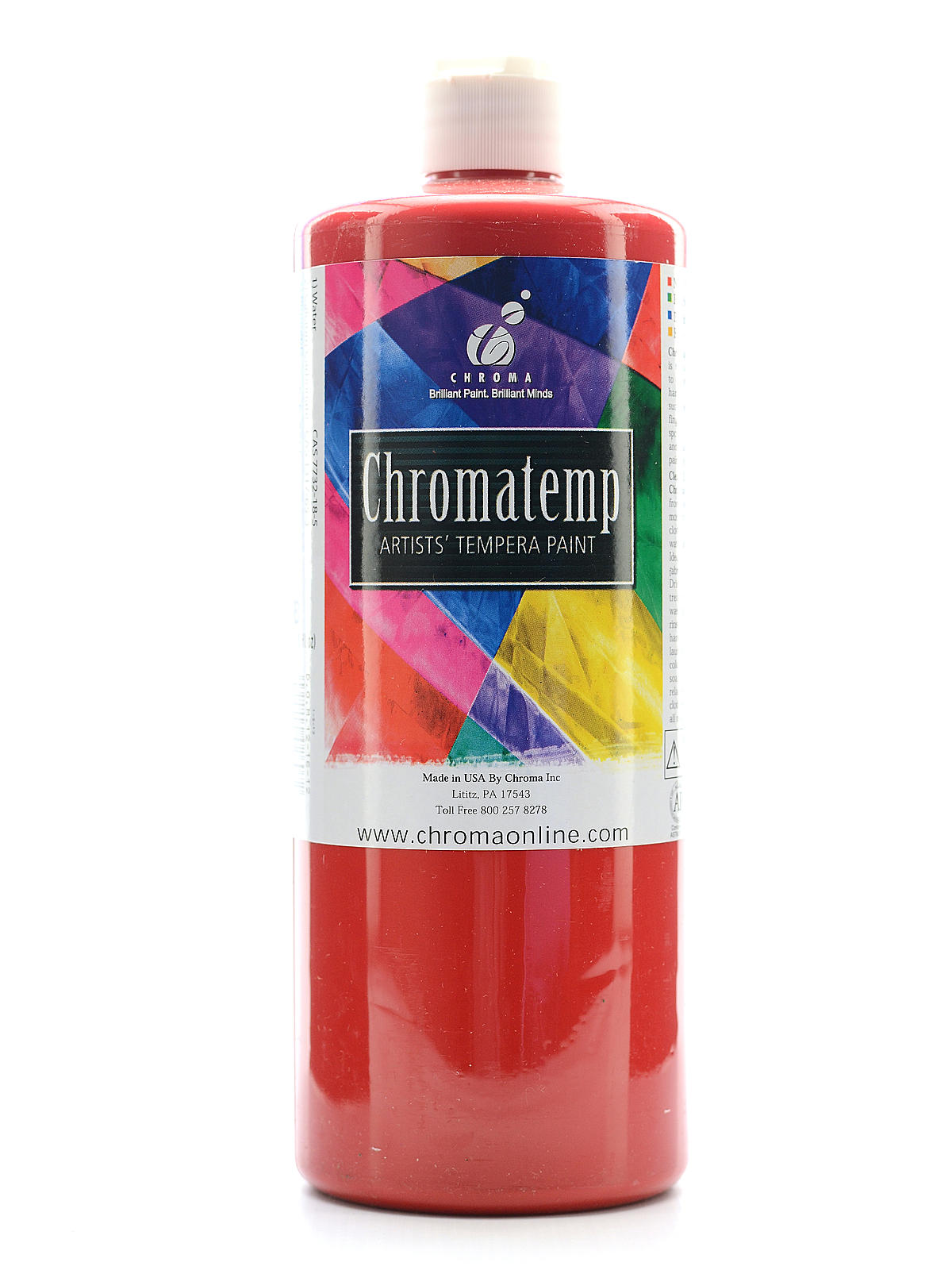 ChromaTemp Artists' Tempera Paint Red 32 Oz.