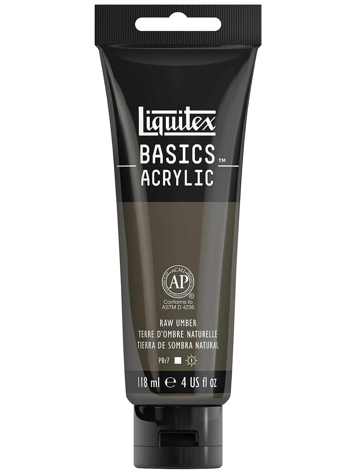 Basics Acrylics Colors raw umber 4 oz. tube