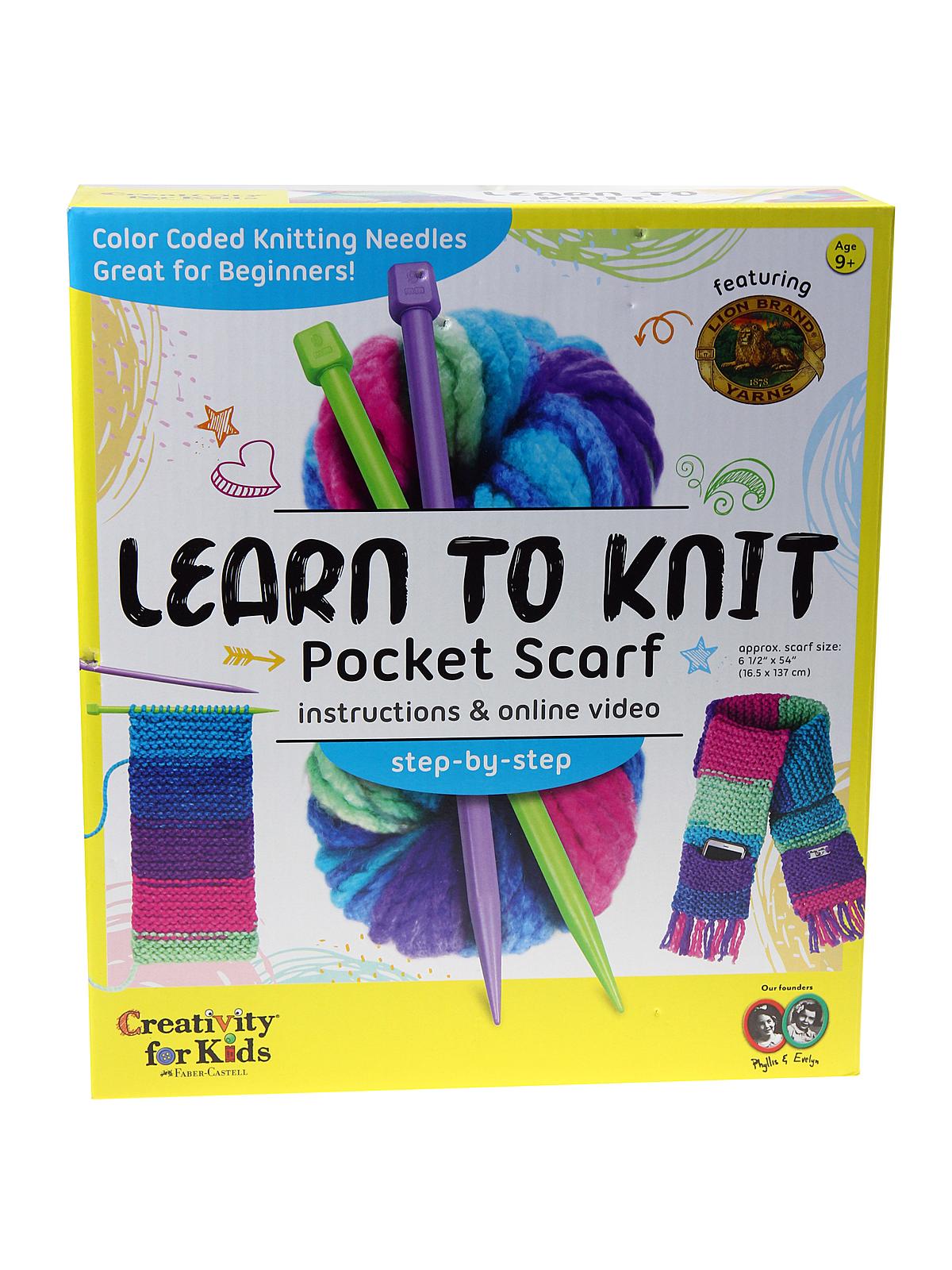 Learn to Knit Pocket Scarf kit