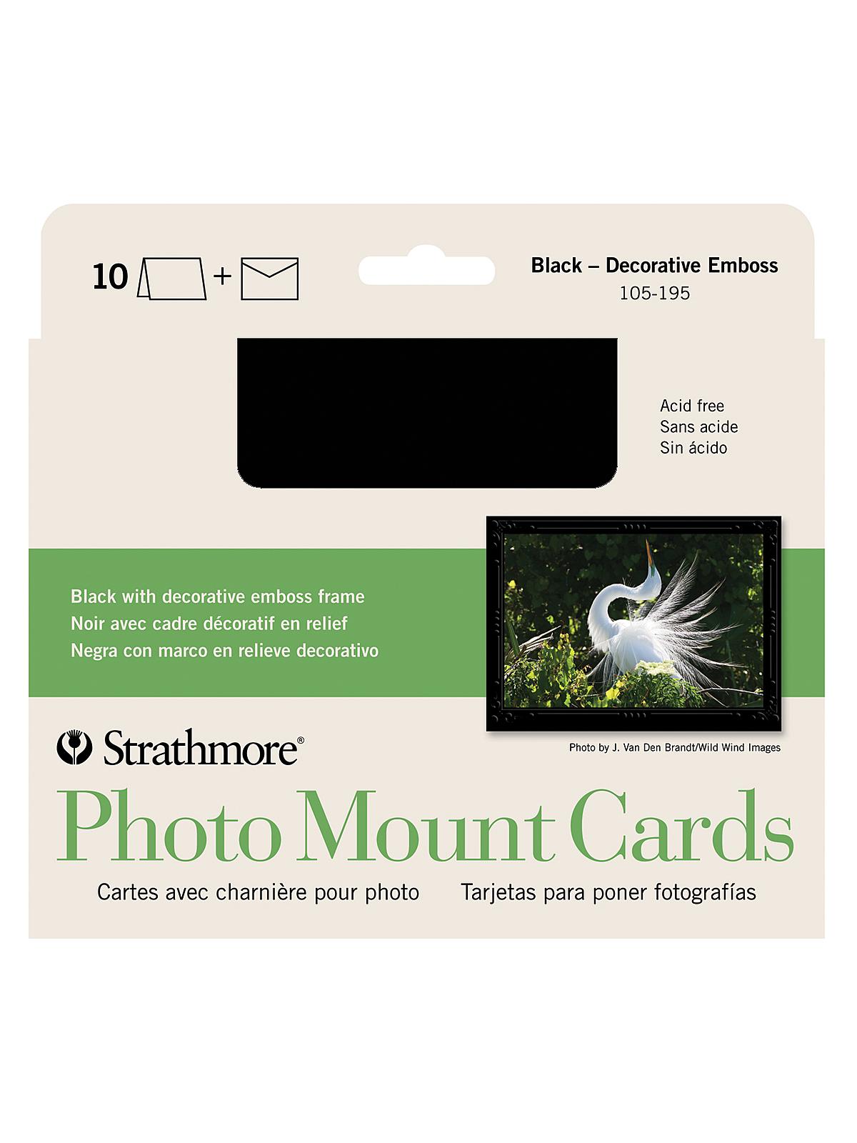 Photo Mount Greeting Cards Black Pack Of 10 Full Size