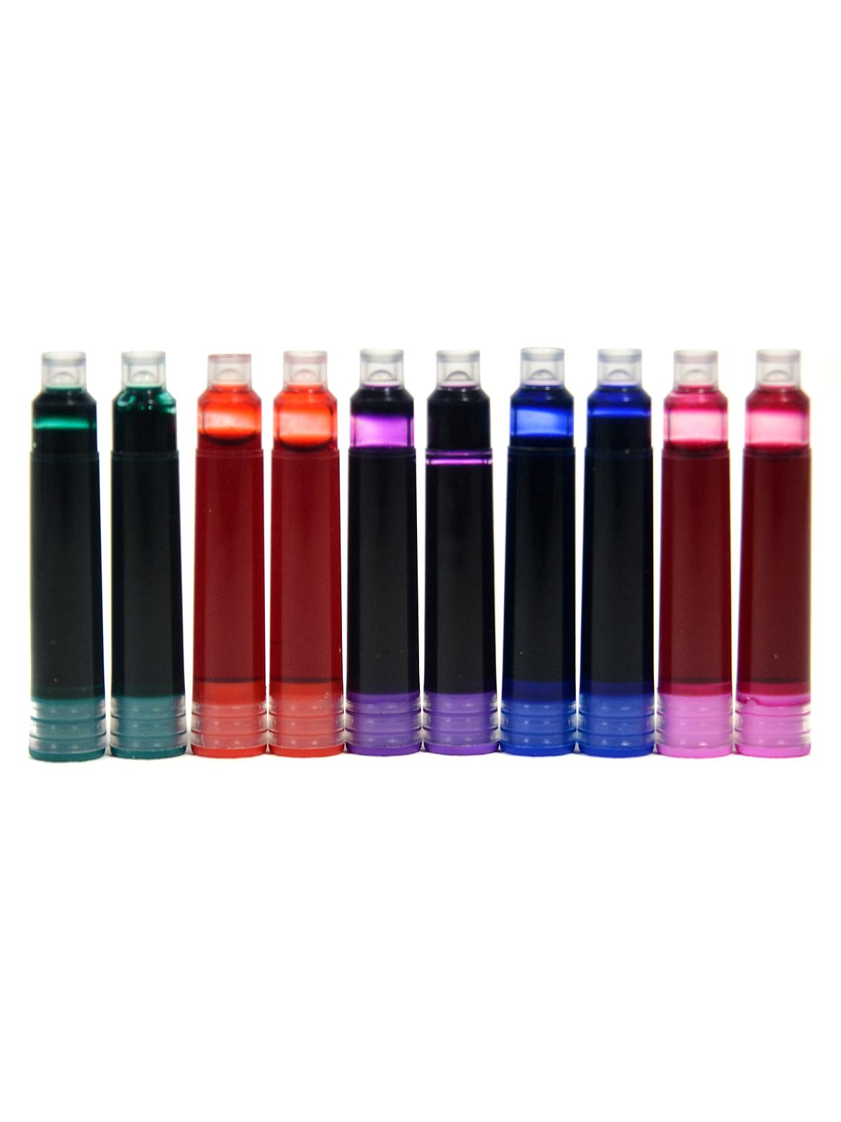 Calligraphy Fountain Pen Ink Cartridges Assorted Colors Pack Of 10