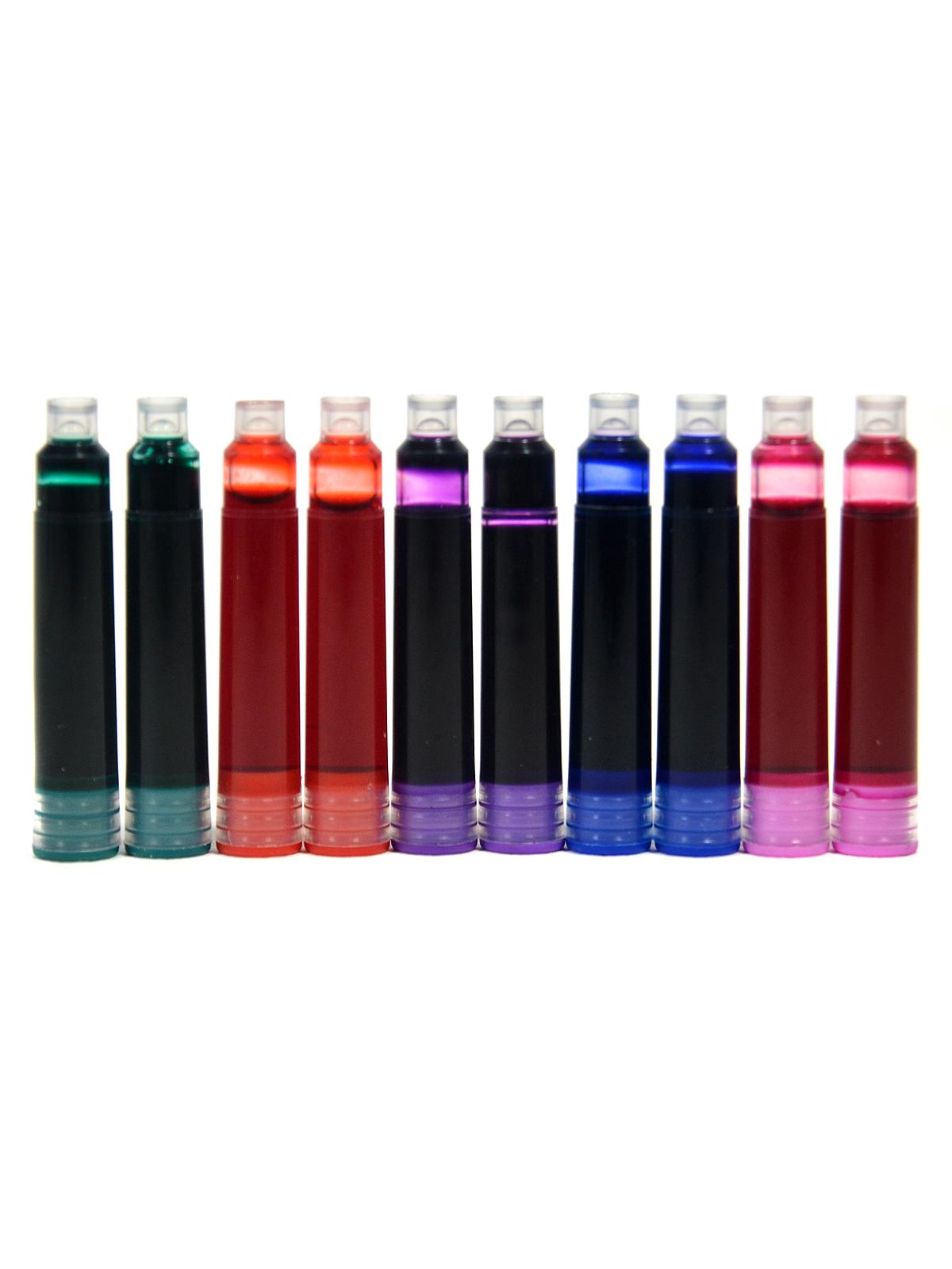 Calligraphy Fountain Pen Ink Cartridges assorted colors pack of 10