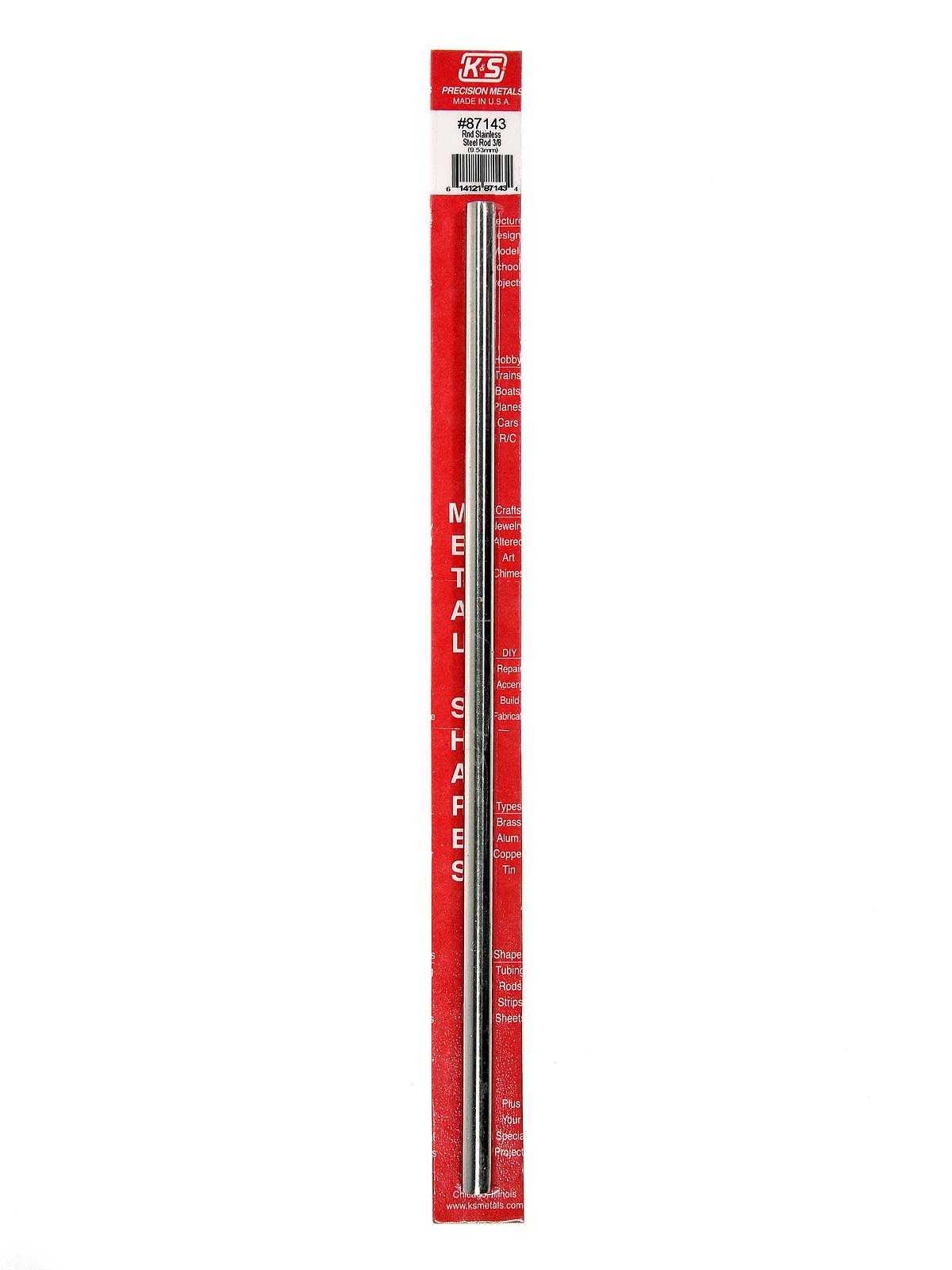 Metal Rods 3 8 in. stainless steel 12 in. each
