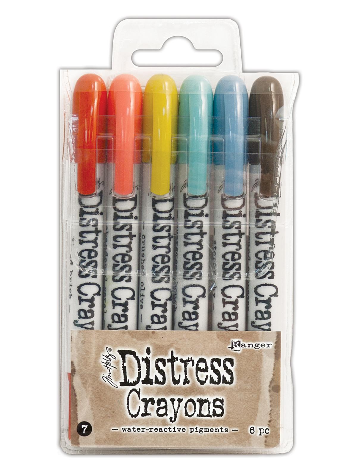 Tim Holtz Distress Crayons set #7 pack of 6