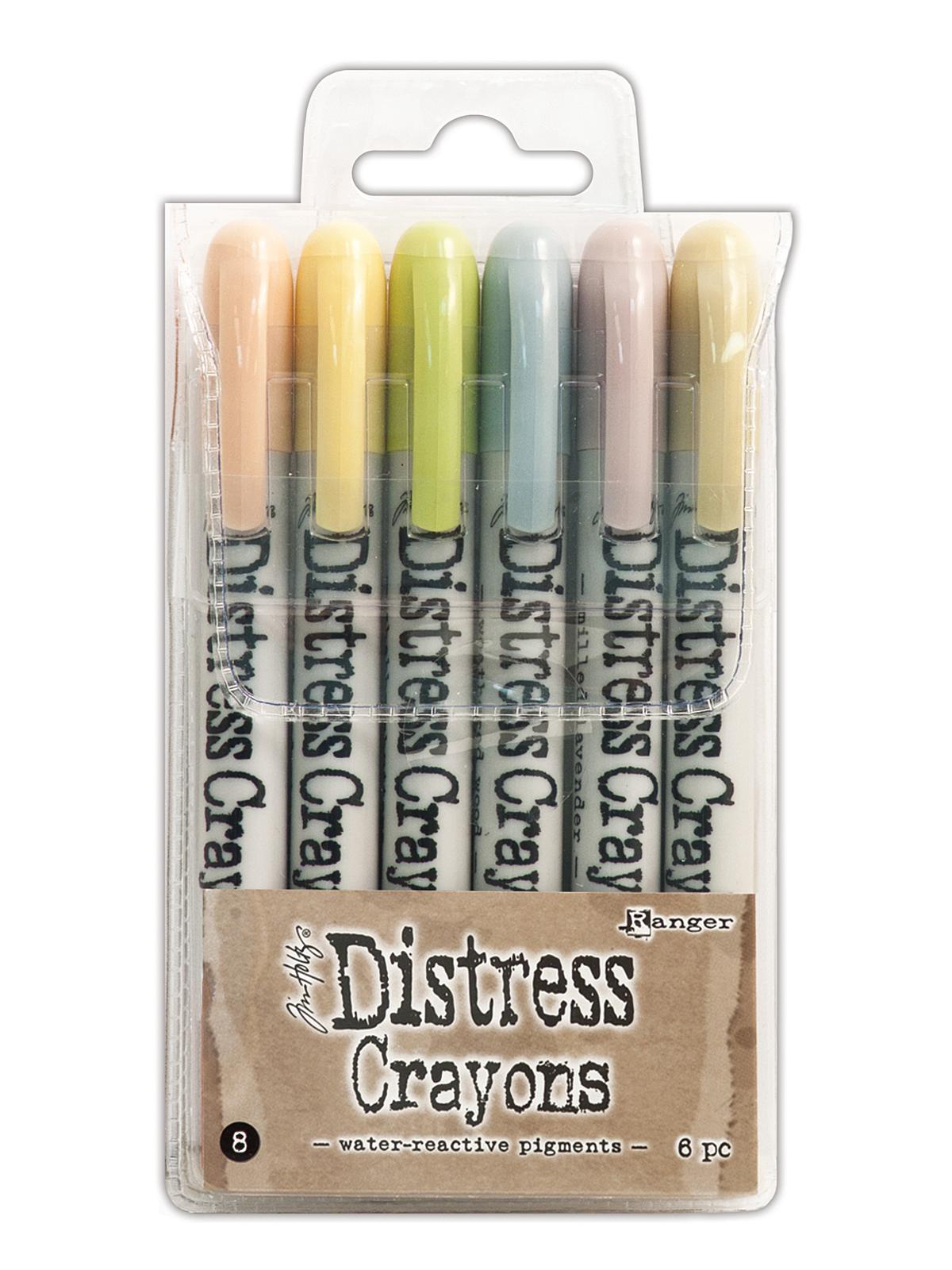 Tim Holtz Distress Crayons set #8 pack of 6