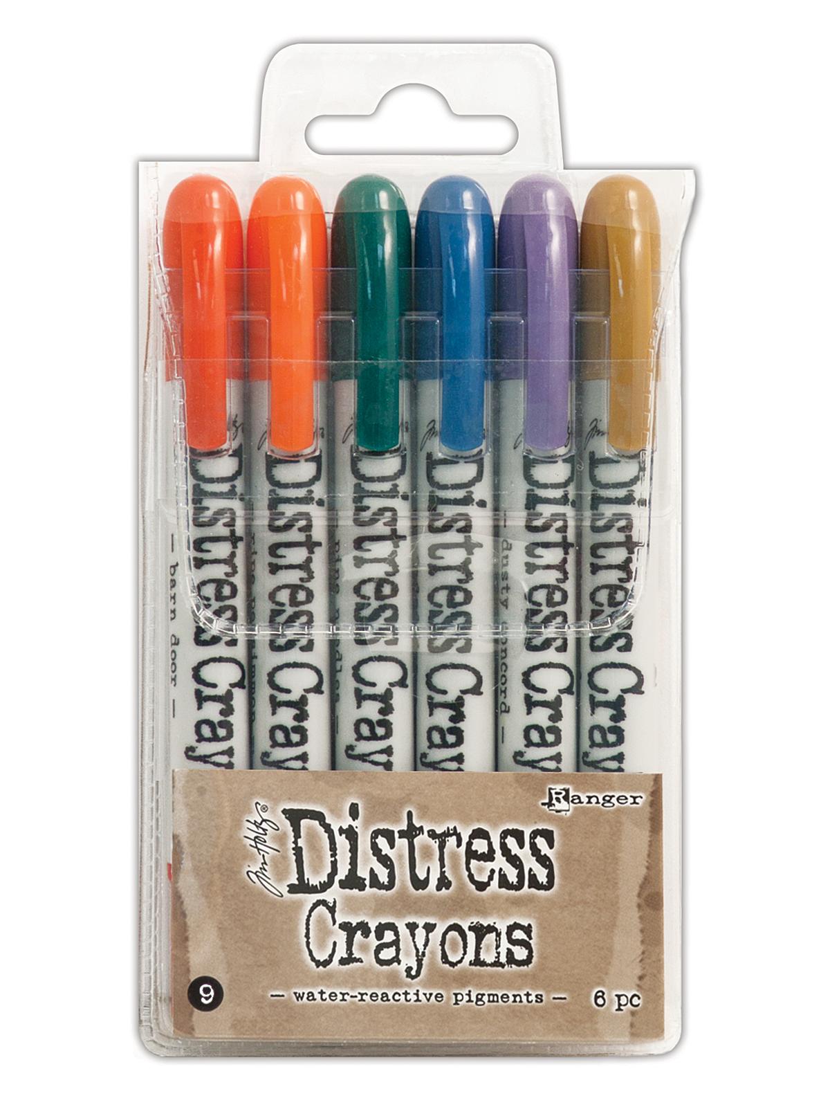Tim Holtz Distress Crayons set #9 pack of 6