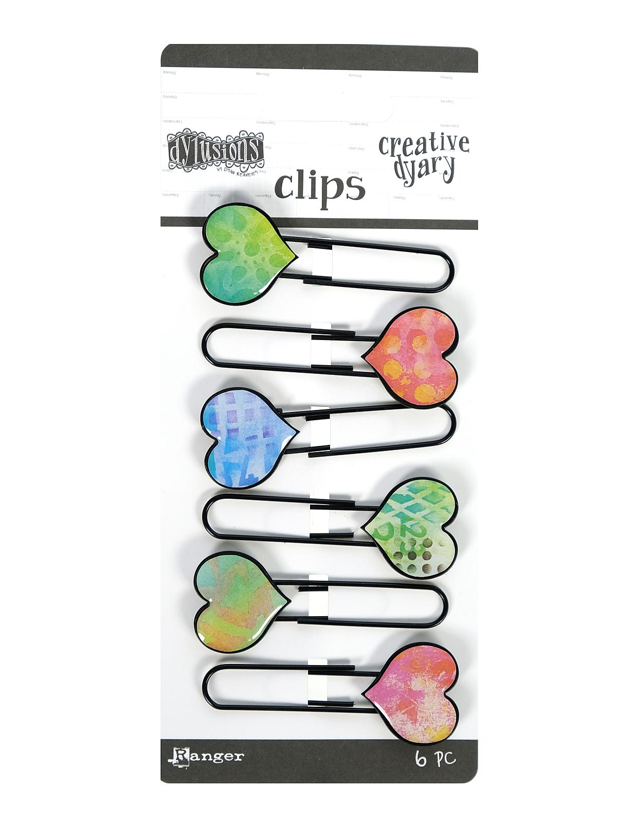 Dylusions Creative Dyary clips set of 6
