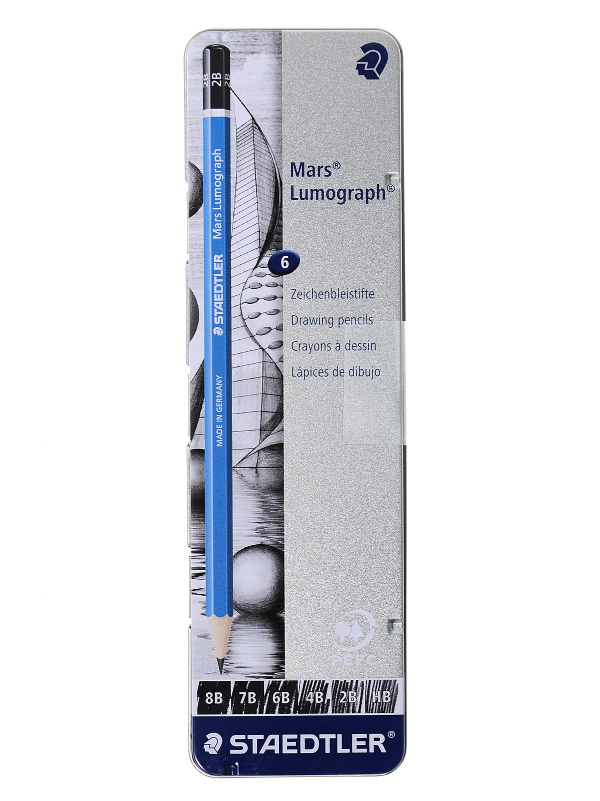 Mars Lumograph Pencil Tin Sets set of 6 sketching