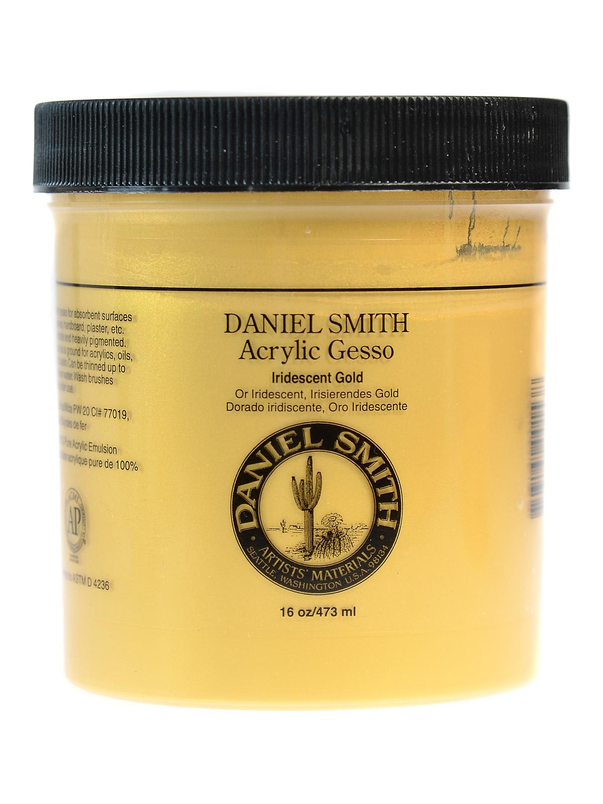 Acrylic Gesso iridescent gold 16 oz.