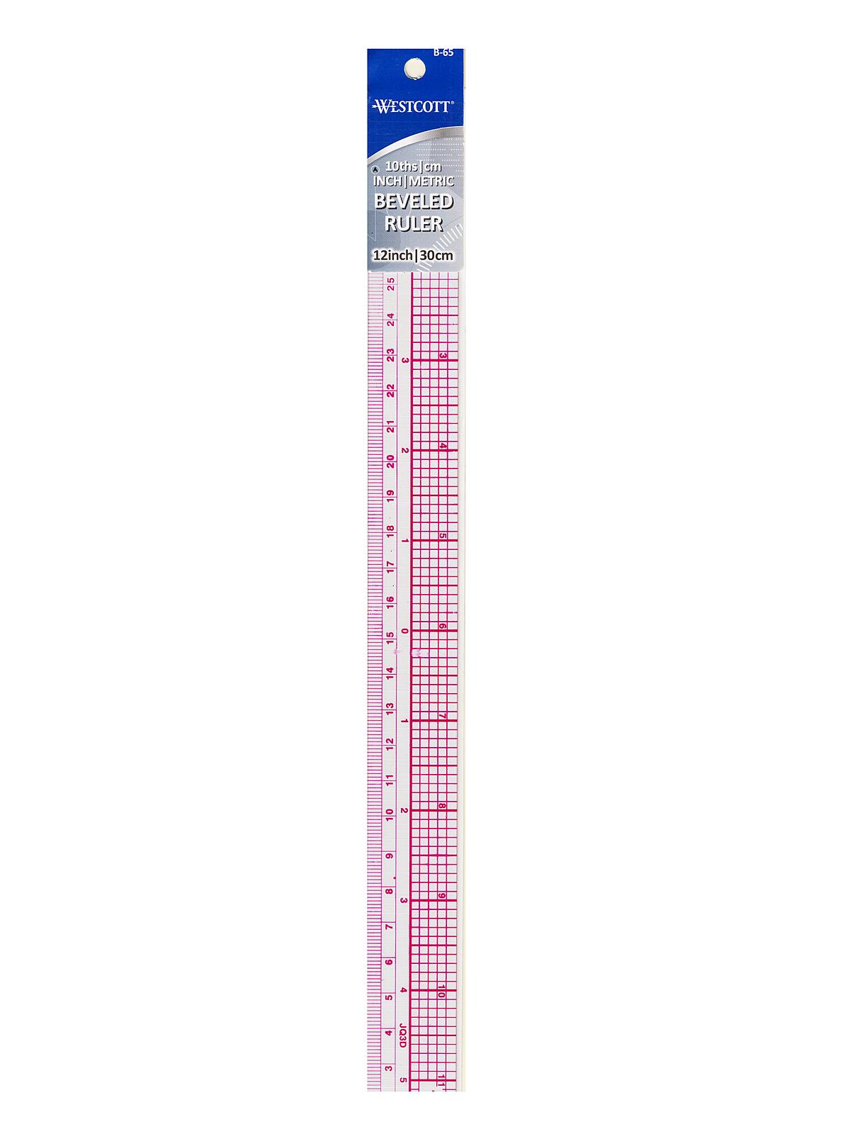 Metric Transparent Beveled Rulers 1 in. x 12 in.