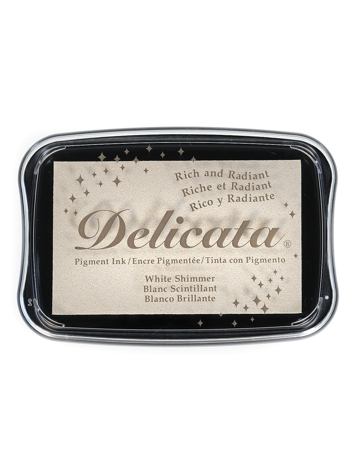 Delicata Pigment Ink 3.75 in. x 2.625 in. full-size pad white shimmer